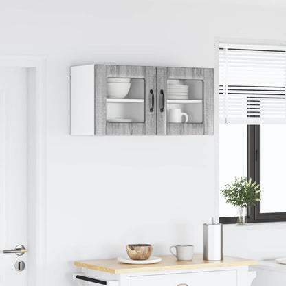 Wandglas-Schrank LUCCA 2 stk. Graues Sonoma Holzwerkstoff