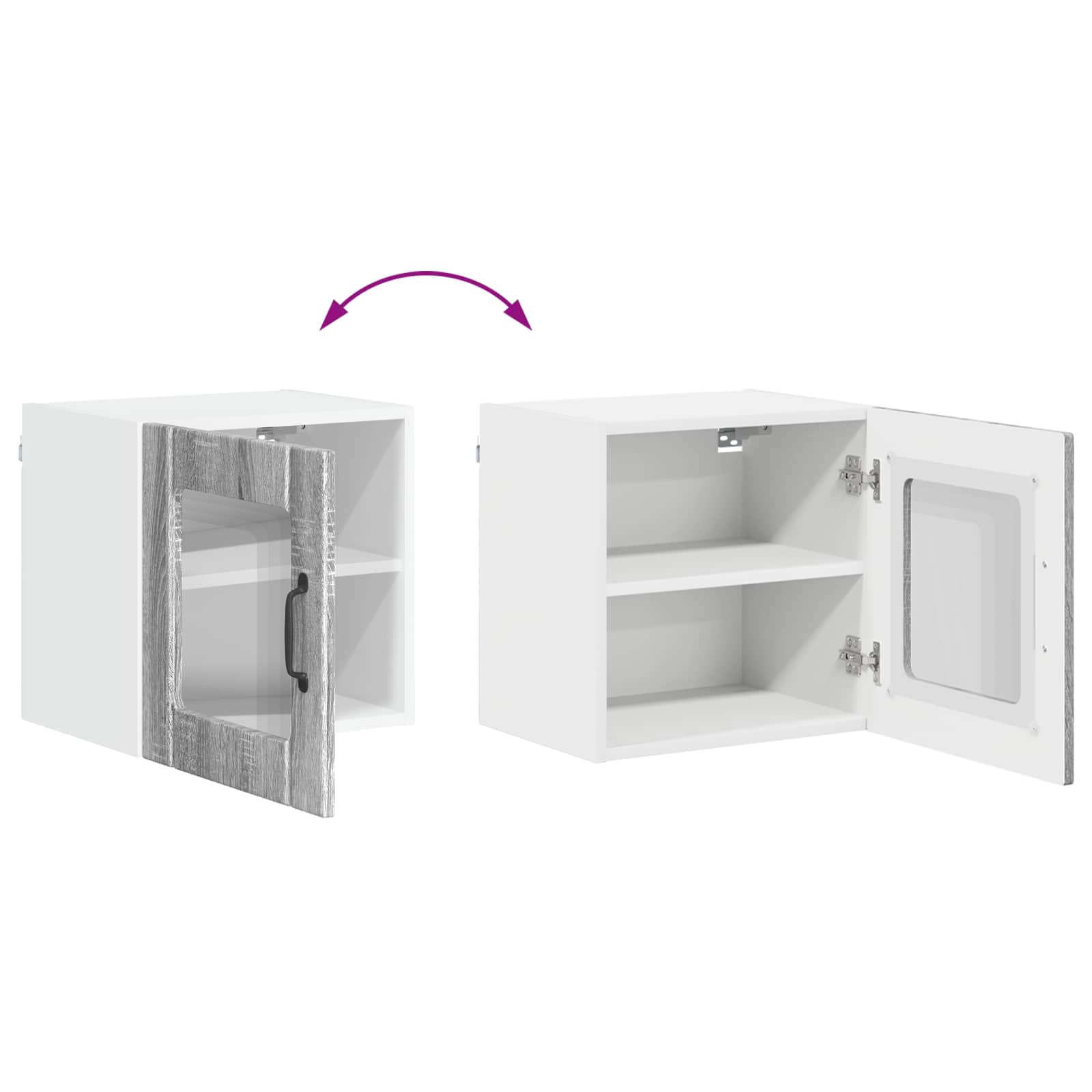 Wandglas-Schrank LUCCA 2 stk. Graues Sonoma Holzwerkstoff
