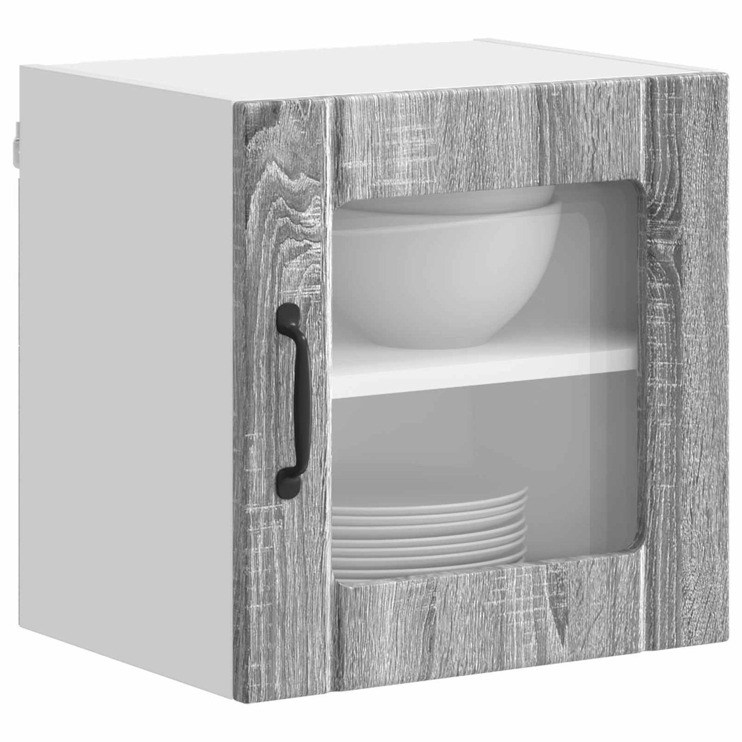 Wandglas-Schrank LUCCA 2 stk. Graues Sonoma Holzwerkstoff