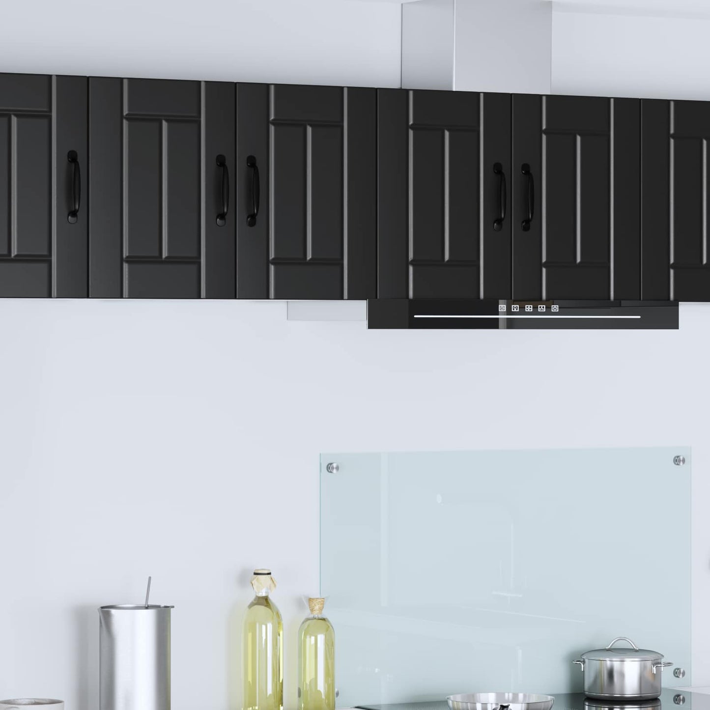 Wandschrank LUCCA 2 stk. Schwarz Holzwerkstoff