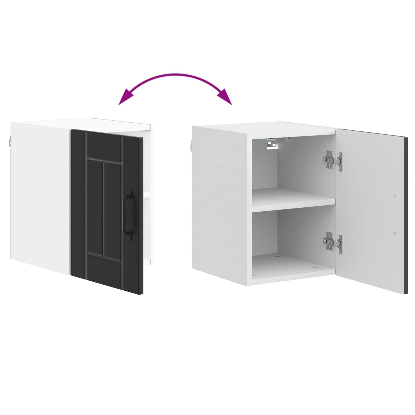 Wandschrank LUCCA 2 stk. Schwarz Holzwerkstoff