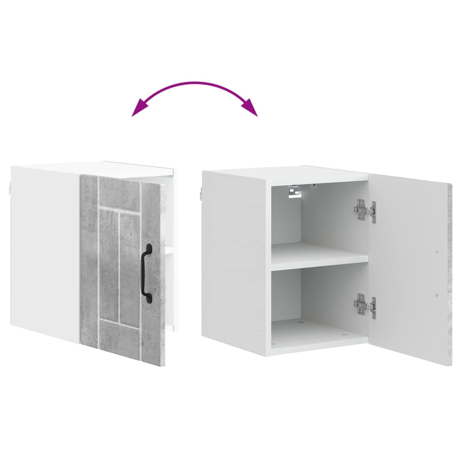 Wandschrank LUCCA 2 stk. Betongrau Holzwerkstoff