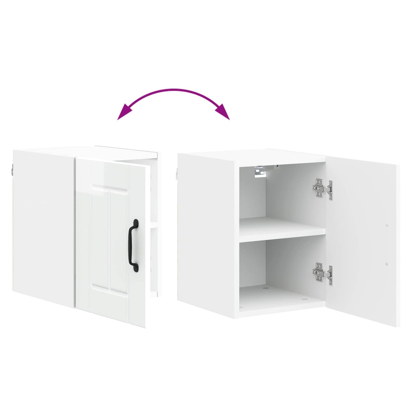 Wandschrank LUCCA Hochglanz Weiß 30 x 31 x 40 cm Holzwerkstoff