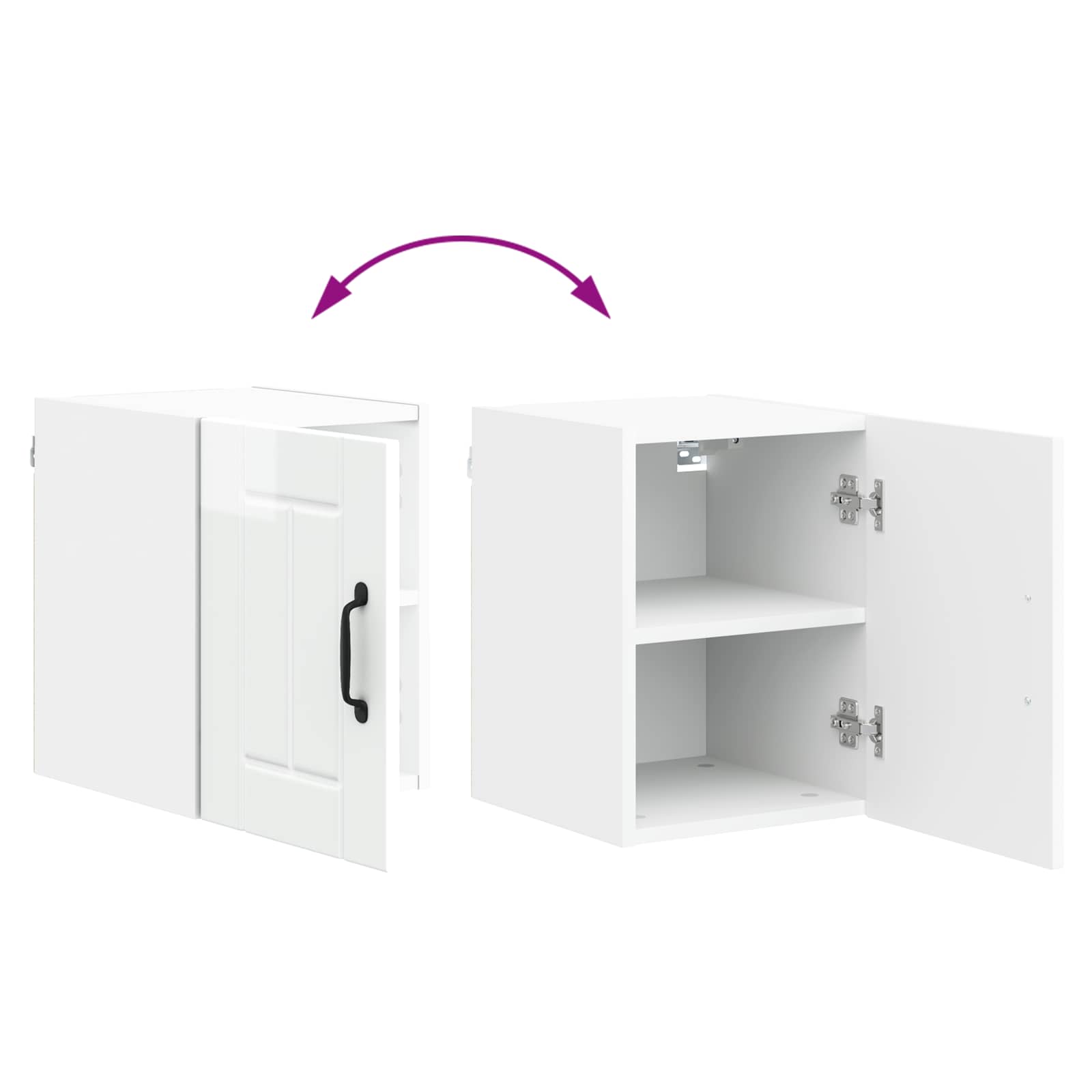 Wandschrank LUCCA Hochglanz Weiß 30 x 31 x 40 cm Holzwerkstoff