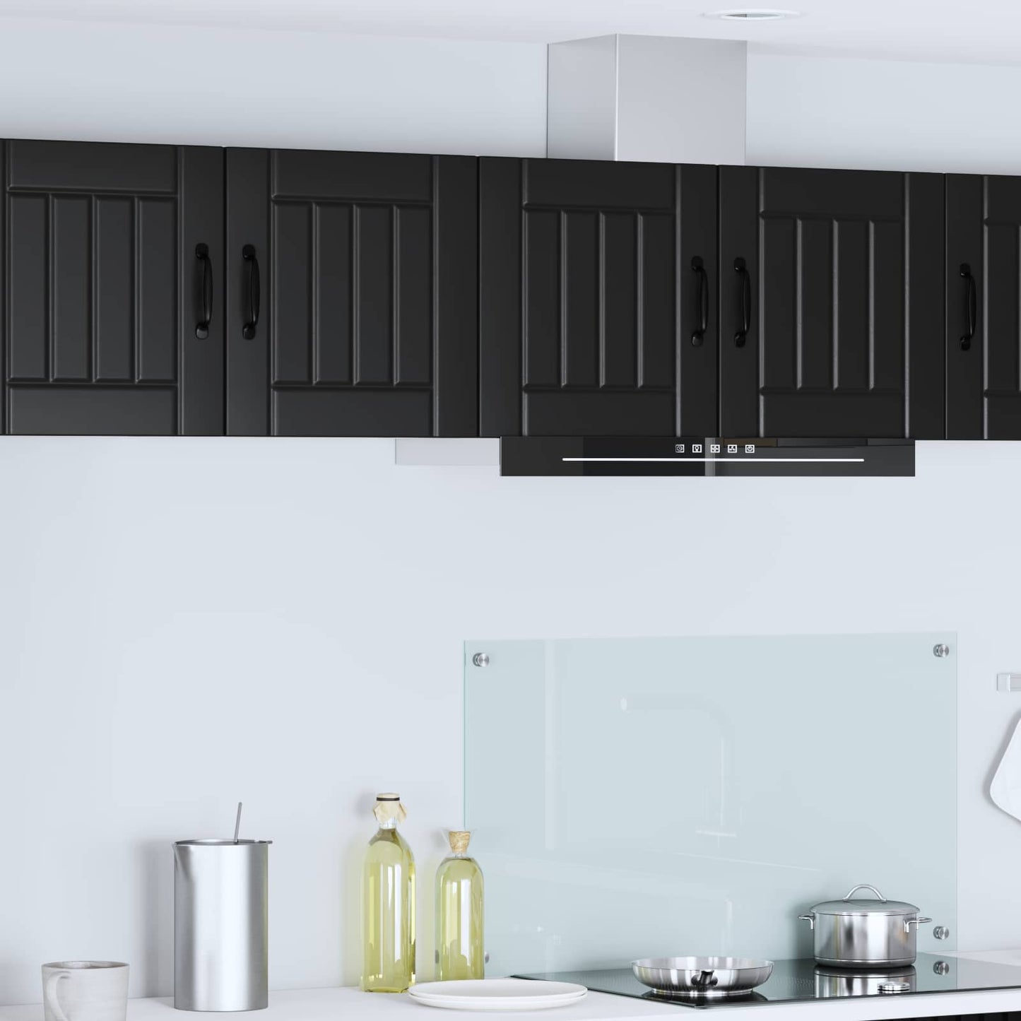 Wandschrank LUCCA 2 stk. Schwarz Holzwerkstoff