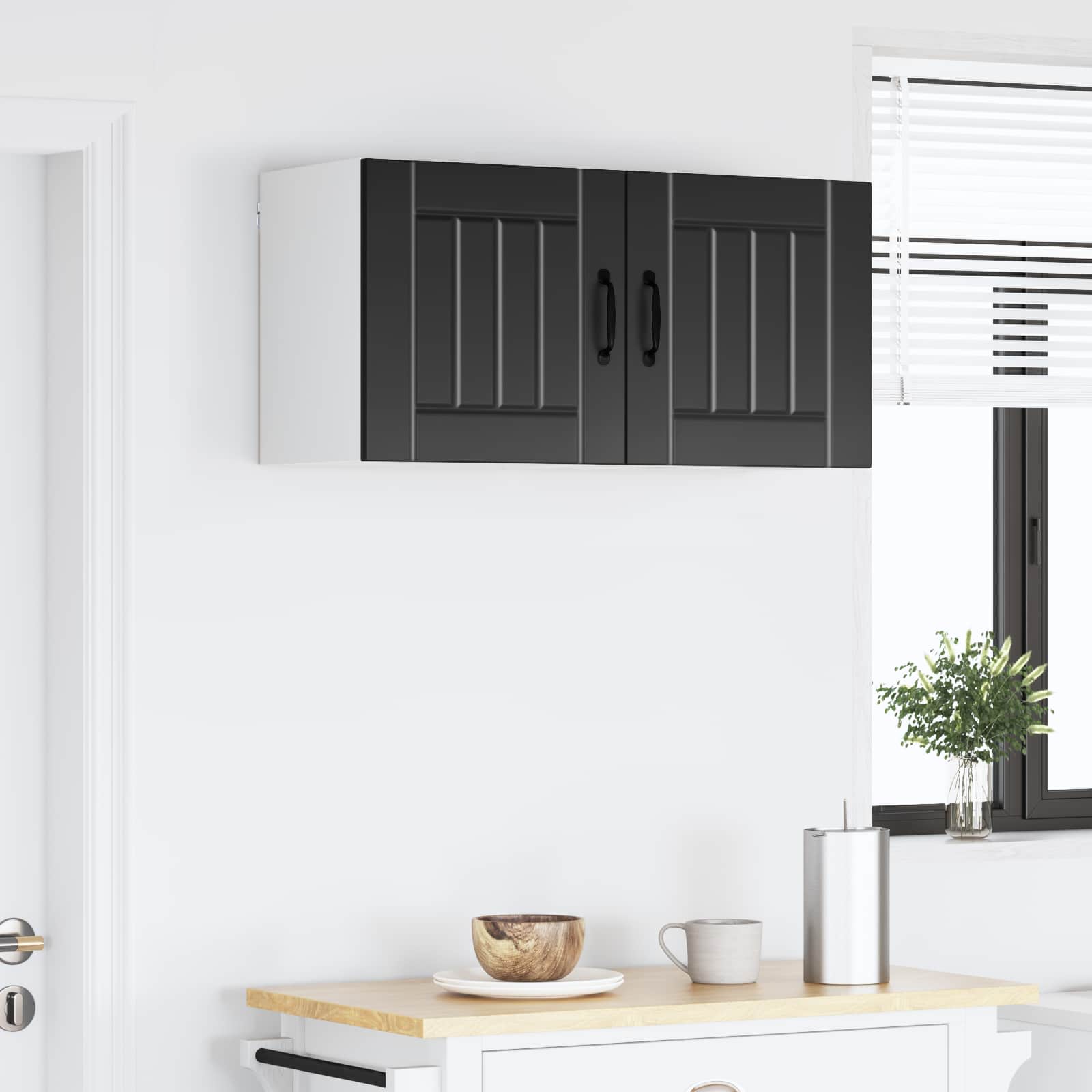 Wandschrank LUCCA 2 stk. Schwarz Holzwerkstoff