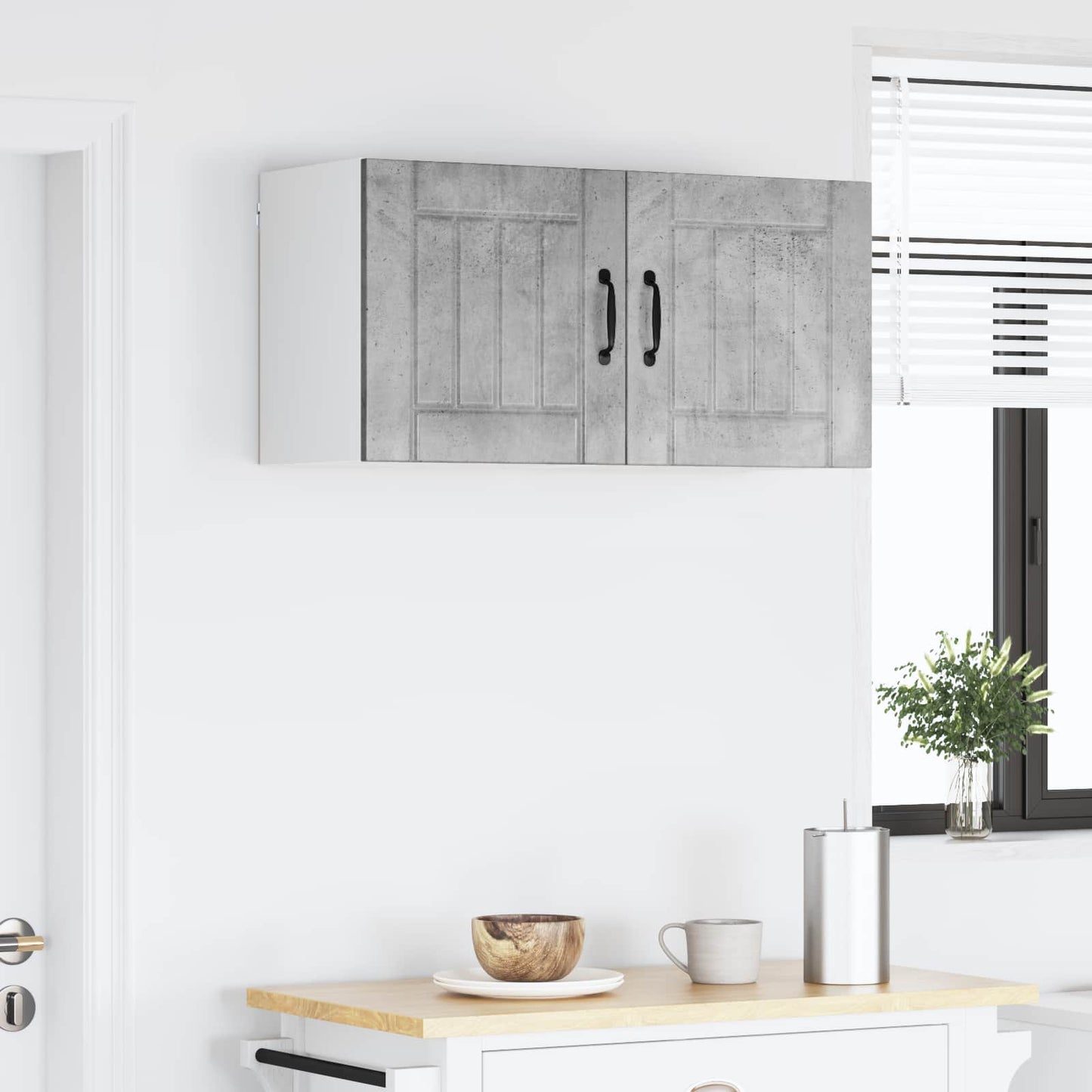 Wandschrank LUCCA 2 stk. Betongrau Holzwerkstoff