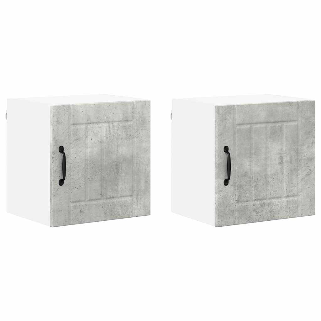 Küchenhängeschrank mit Regal 2 pcs Beton Grau 40 x 31 x 40 cm
