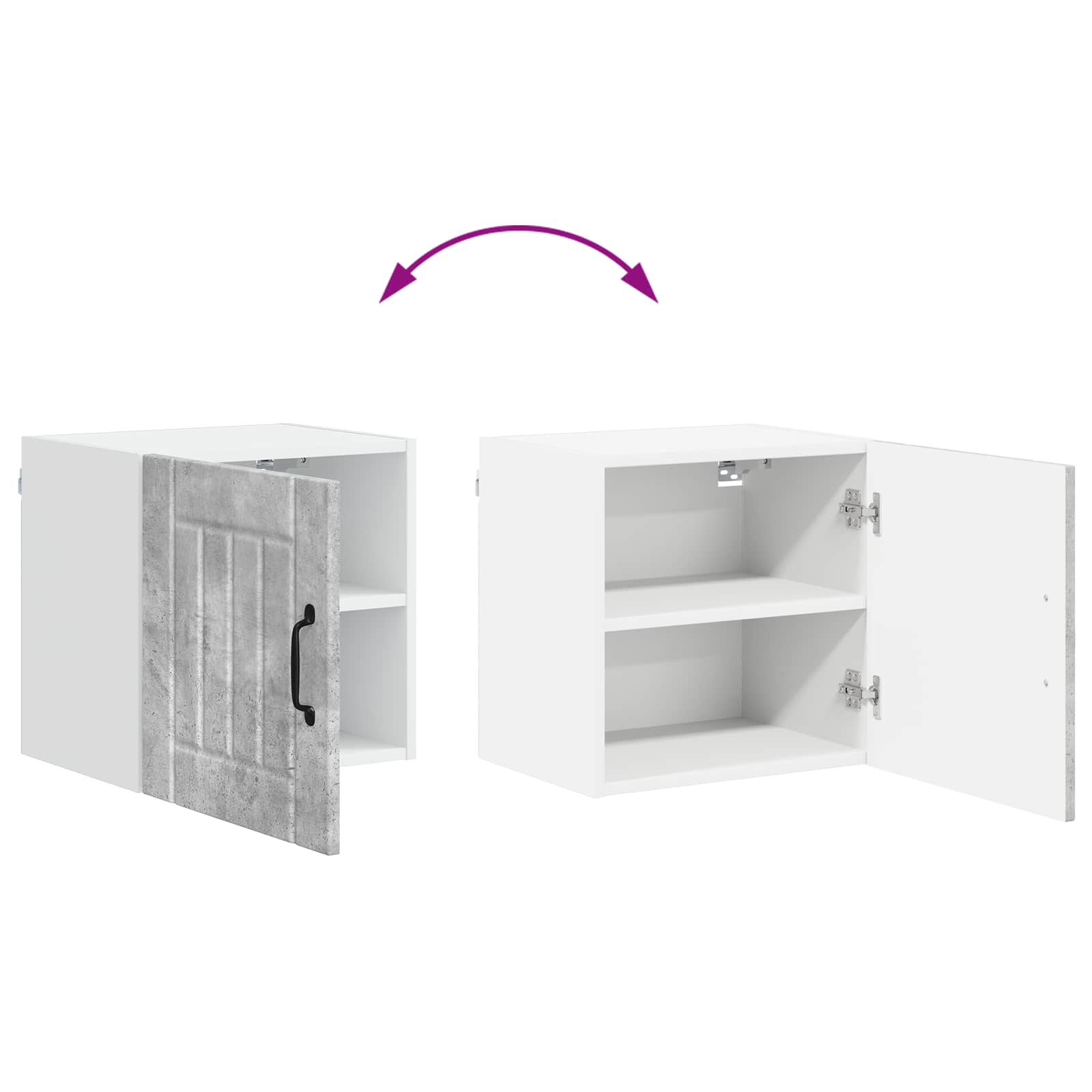 Wandschrank LUCCA 2 stk. Betongrau Holzwerkstoff