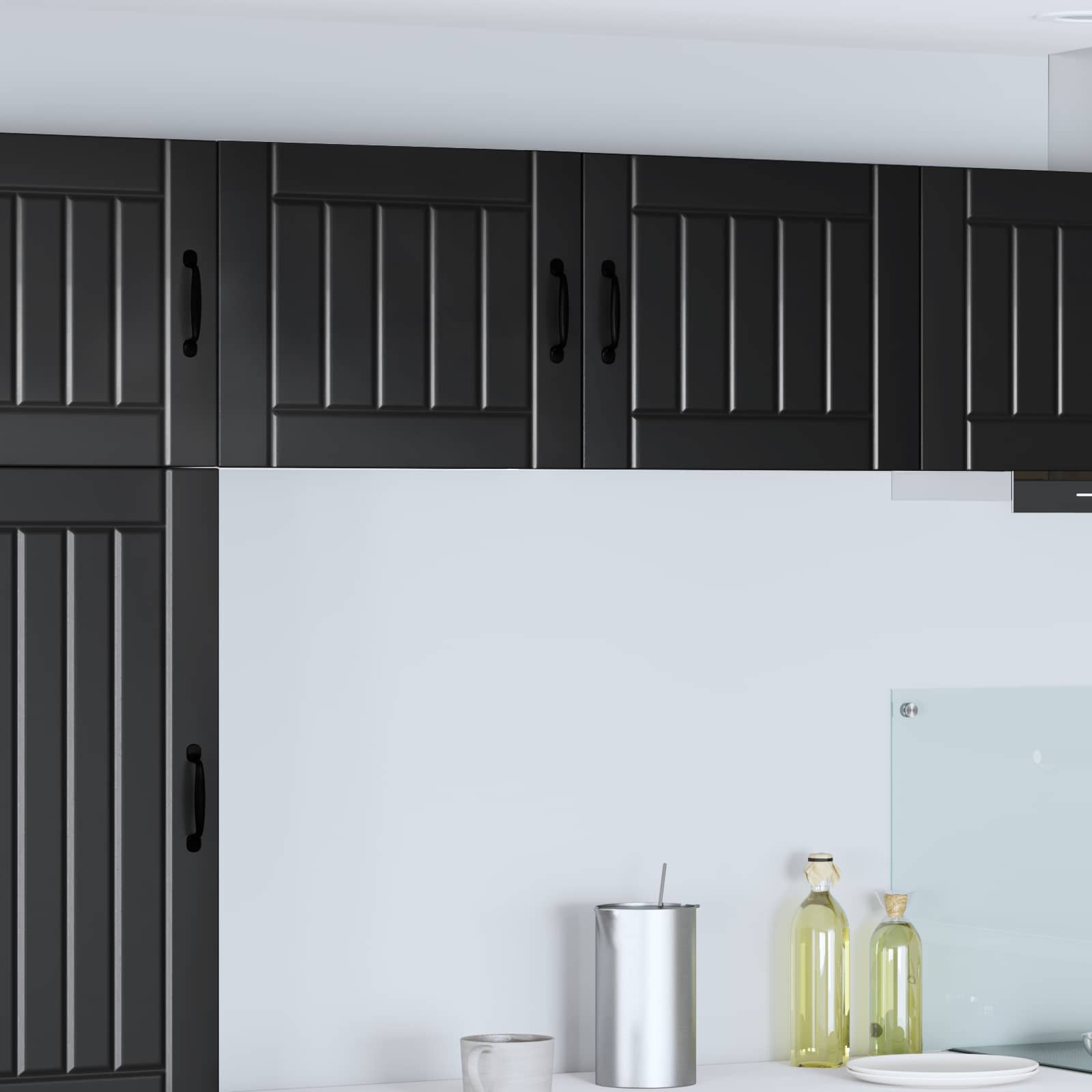 Wandschrank LUCCA 2 stk. Schwarz Holzwerkstoff