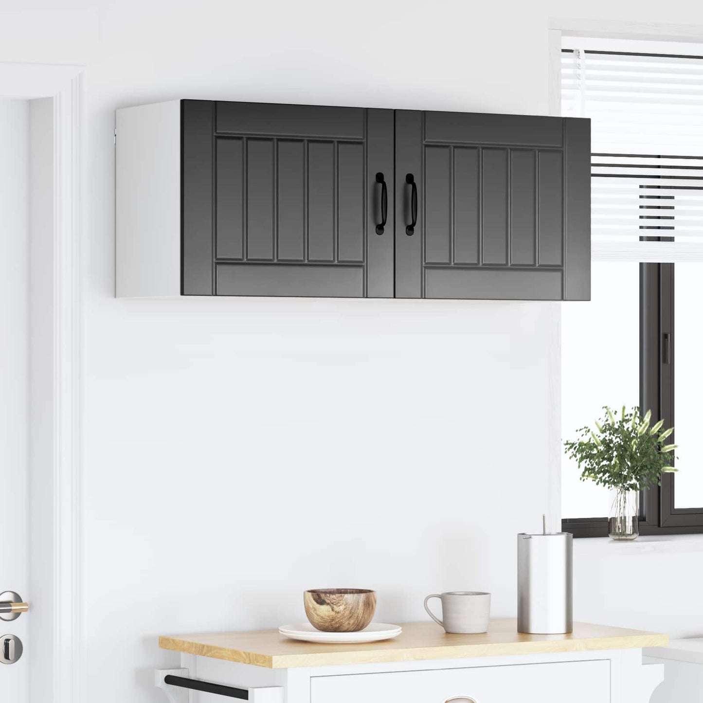 Wandschrank LUCCA 2 stk. Schwarz Holzwerkstoff