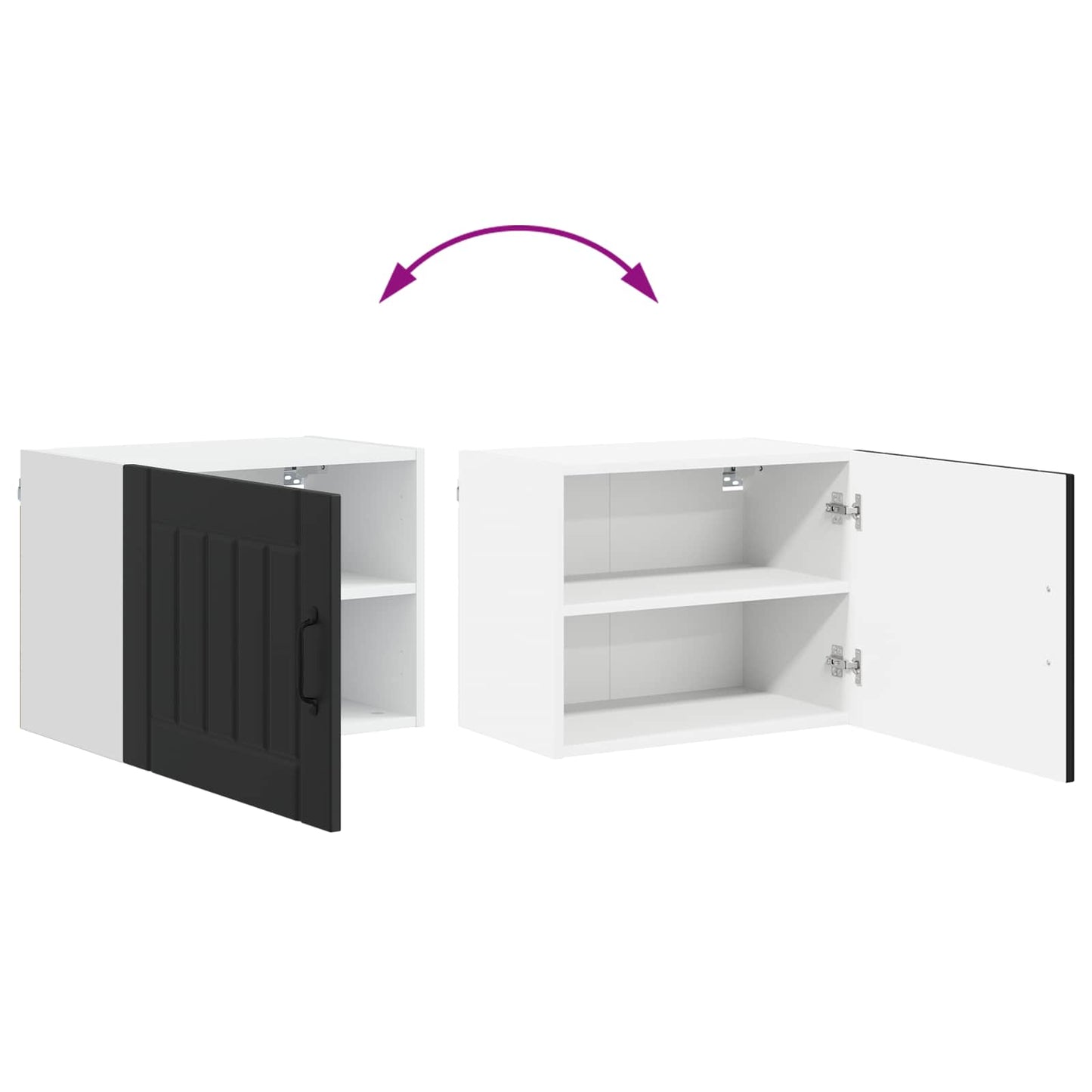 Wandschrank LUCCA 2 stk. Schwarz Holzwerkstoff