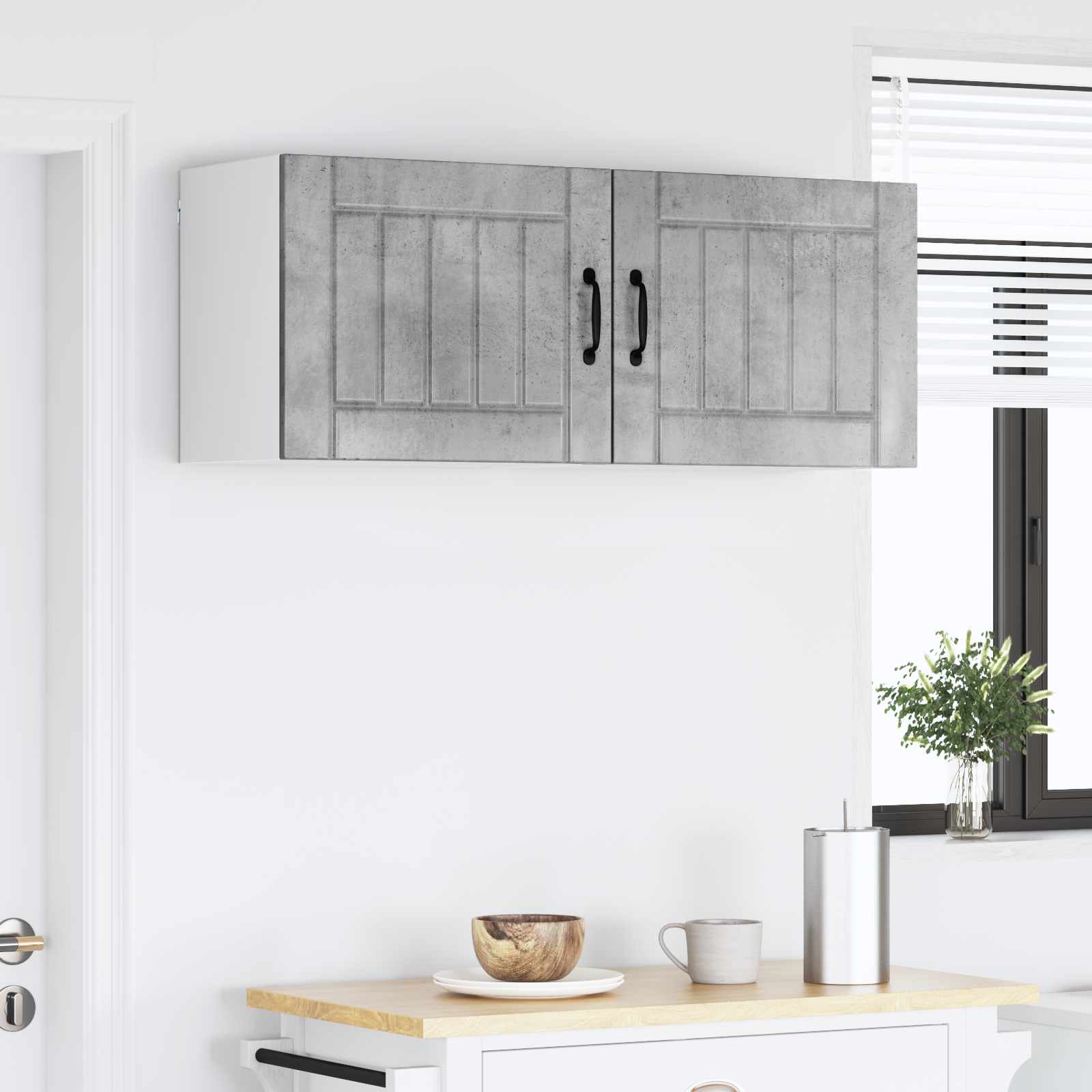 Wandschrank LUCCA 2 stk. Betongrau Holzwerkstoff