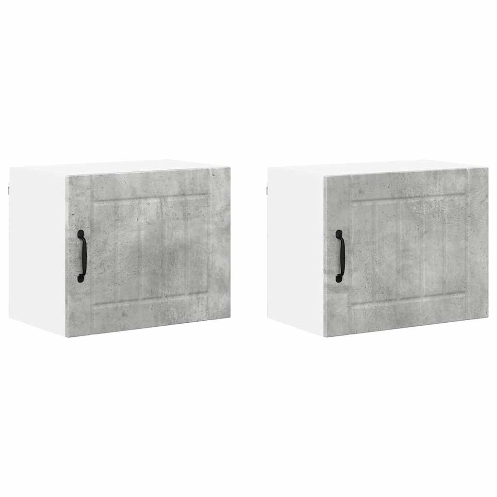 Küchenhängeschrank mit Regal 2 pcs Beton Grau 50 x 31 x 40 cm