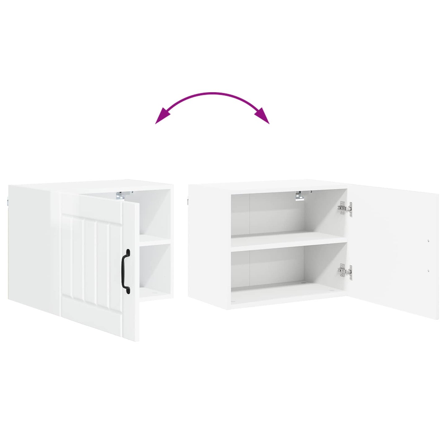 Wandschrank LUCCA Hochglanz Weiß 50 x 31 x 40 cm Holzwerkstoff