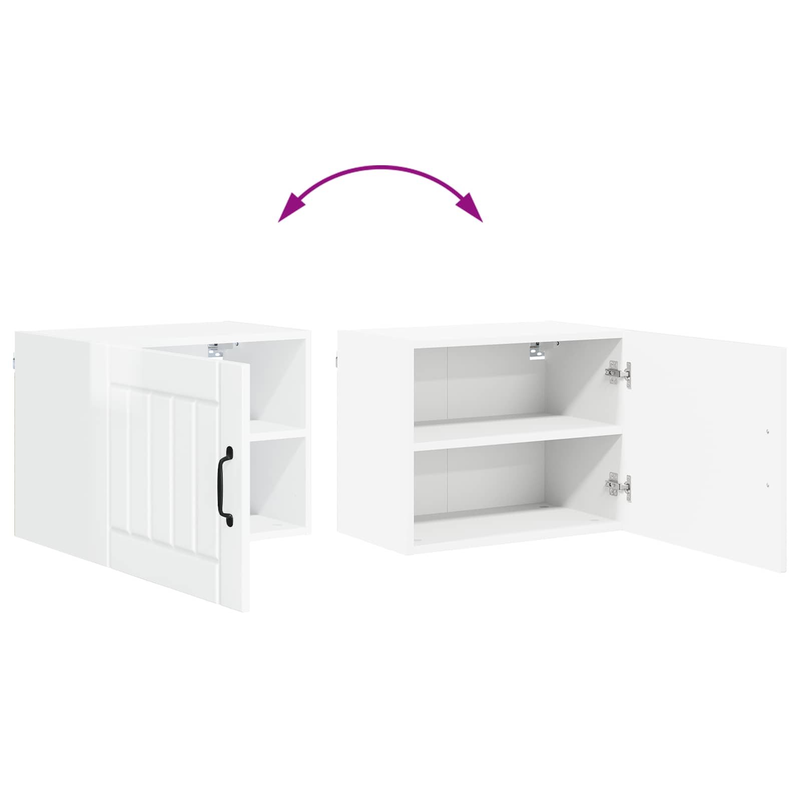 Wandschrank LUCCA Hochglanz Weiß 50 x 31 x 40 cm Holzwerkstoff