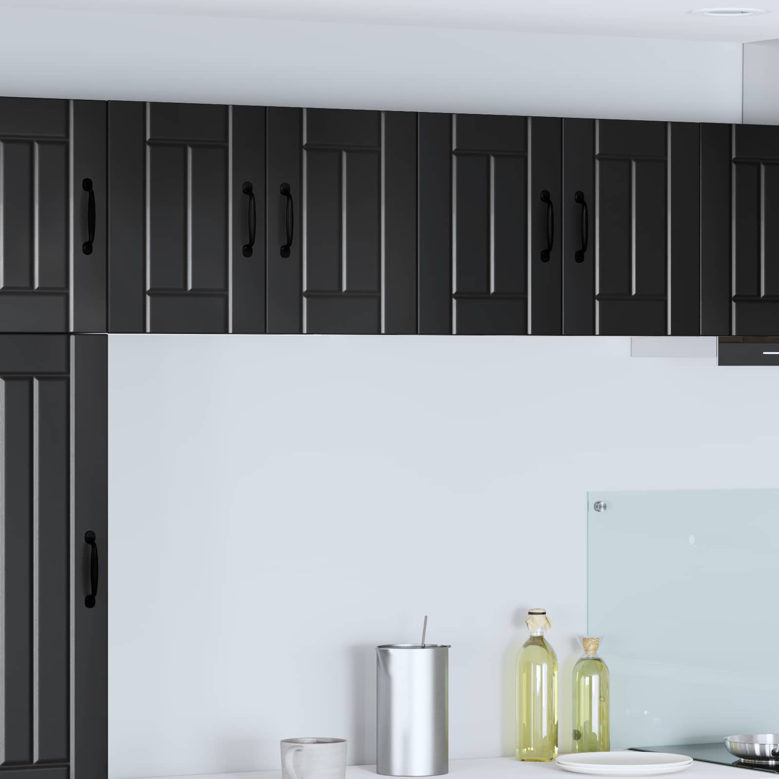 Wandschrank LUCCA 2 stk. Schwarz Holzwerkstoff