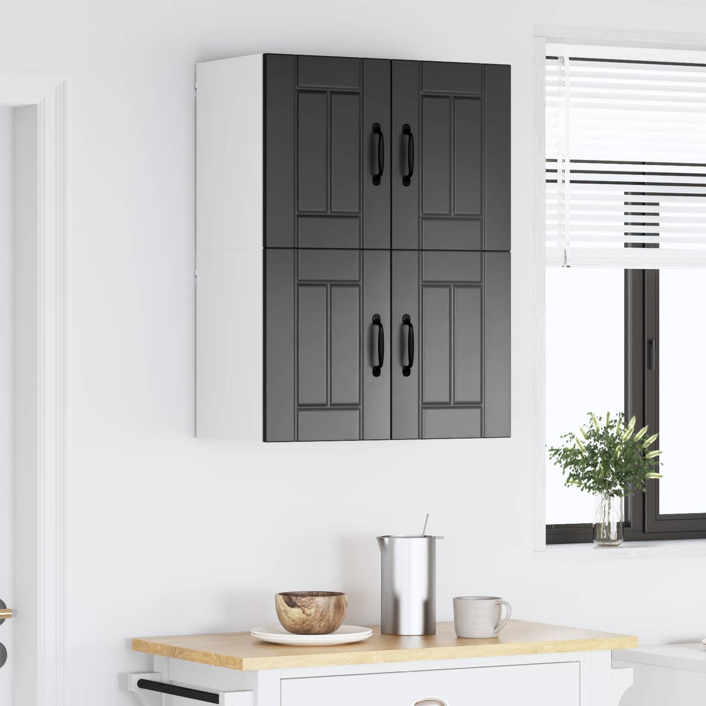 Wandschrank LUCCA 2 stk. Schwarz Holzwerkstoff