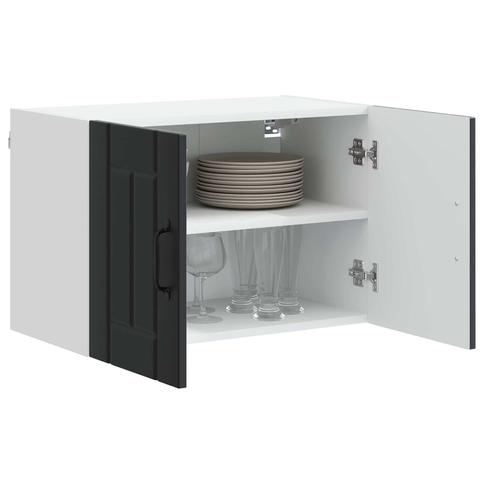 Wandschrank LUCCA 2 stk. Schwarz Holzwerkstoff