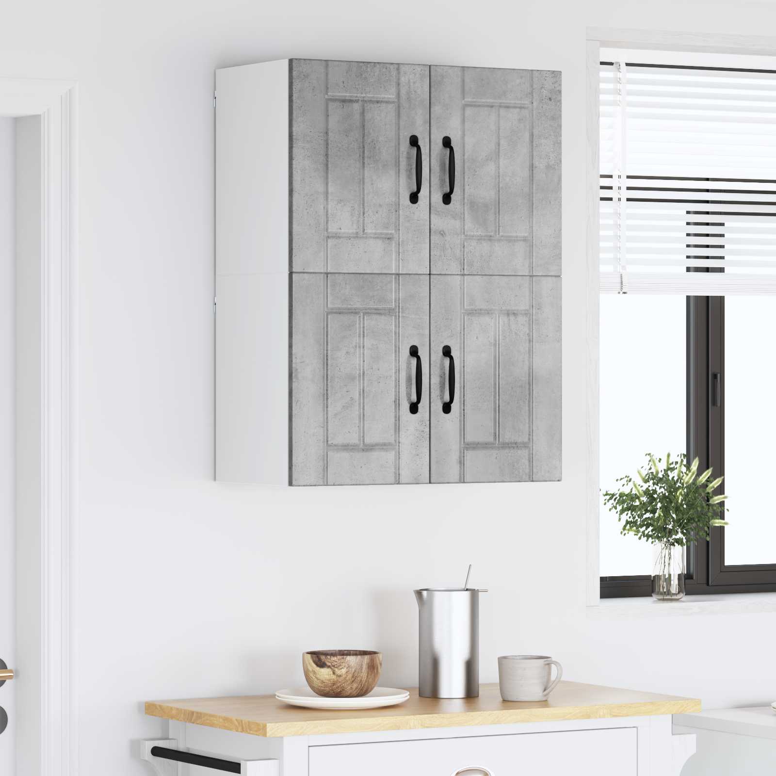 Wandschrank LUCCA 2 stk. Betongrau Holzwerkstoff