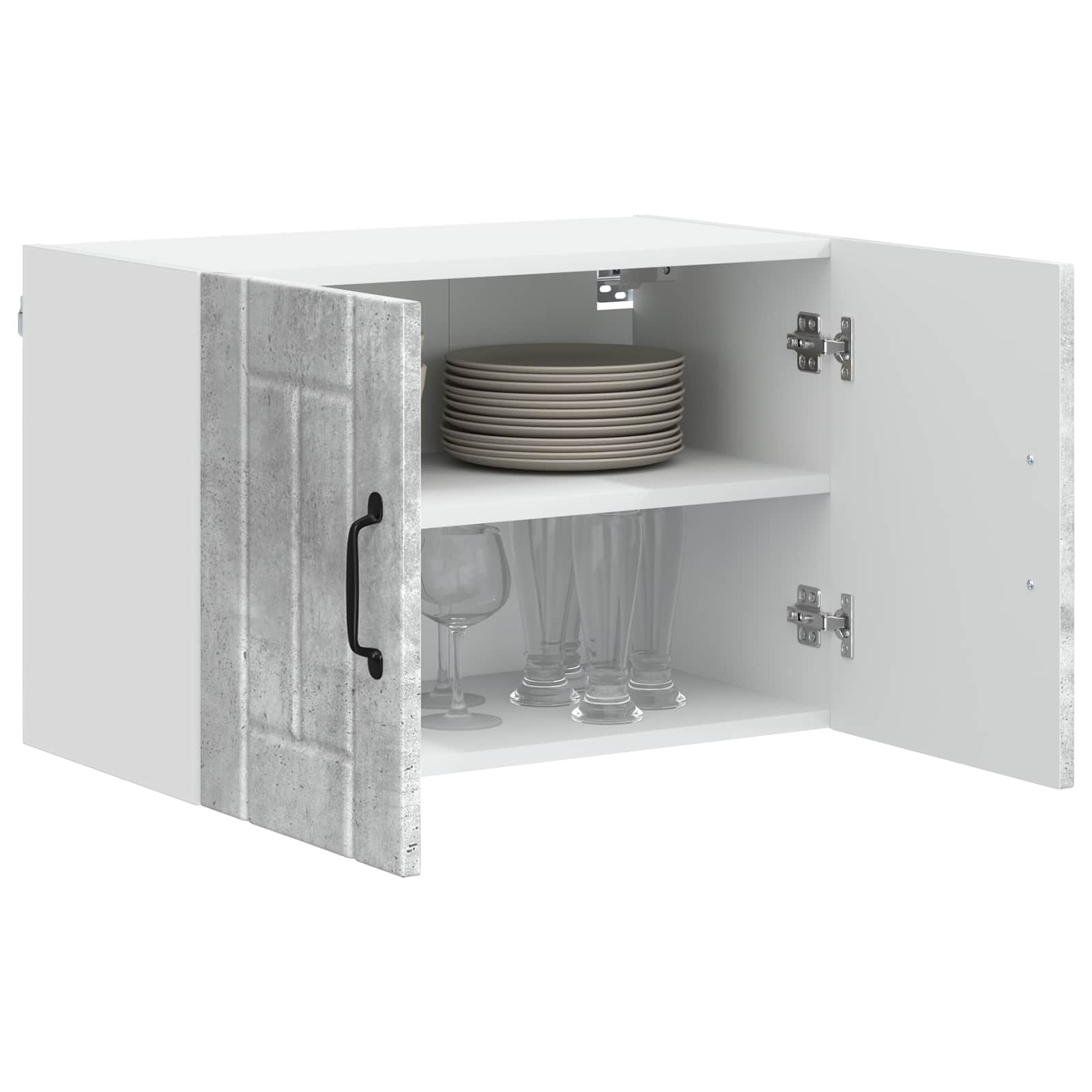 Wandschrank LUCCA 2 stk. Betongrau Holzwerkstoff