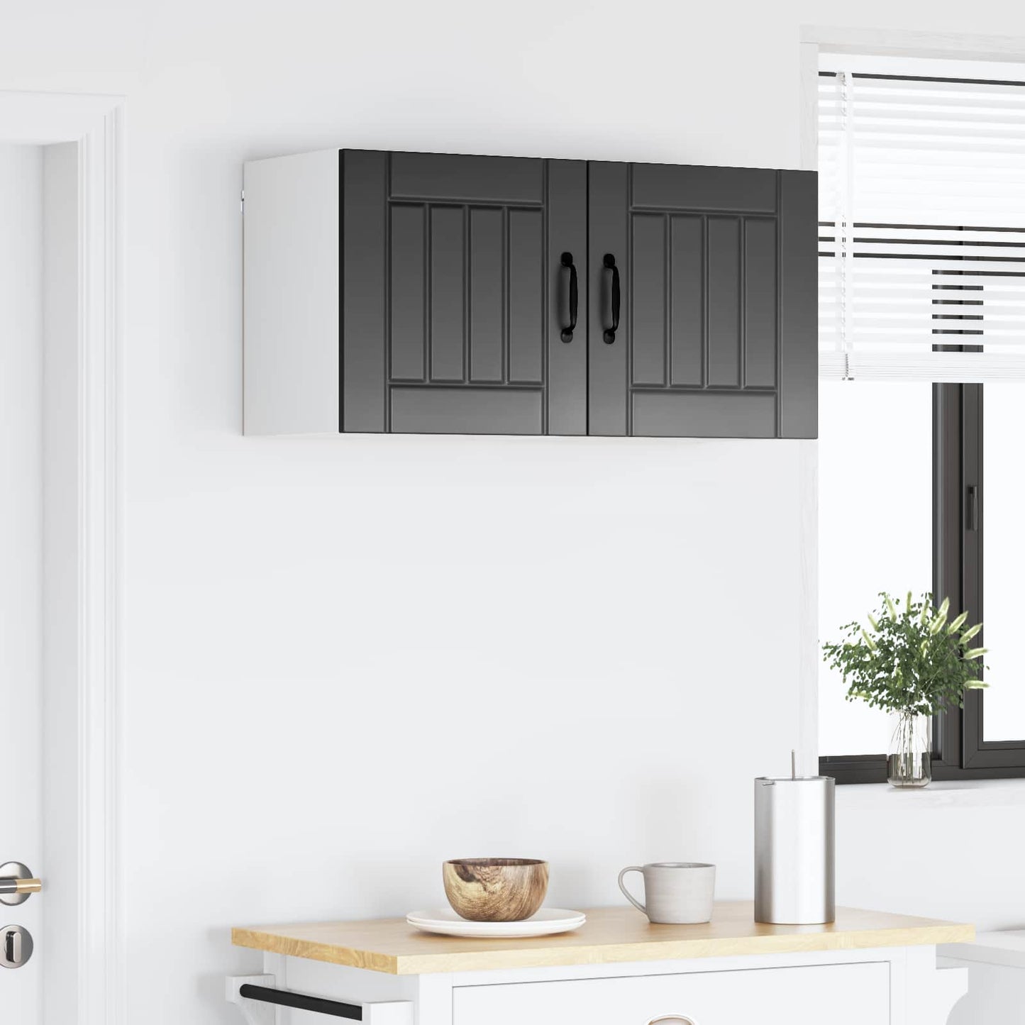 Wandschrank LUCCA Schwarz 80 x 31 x 40 cm Holzwerkstoff