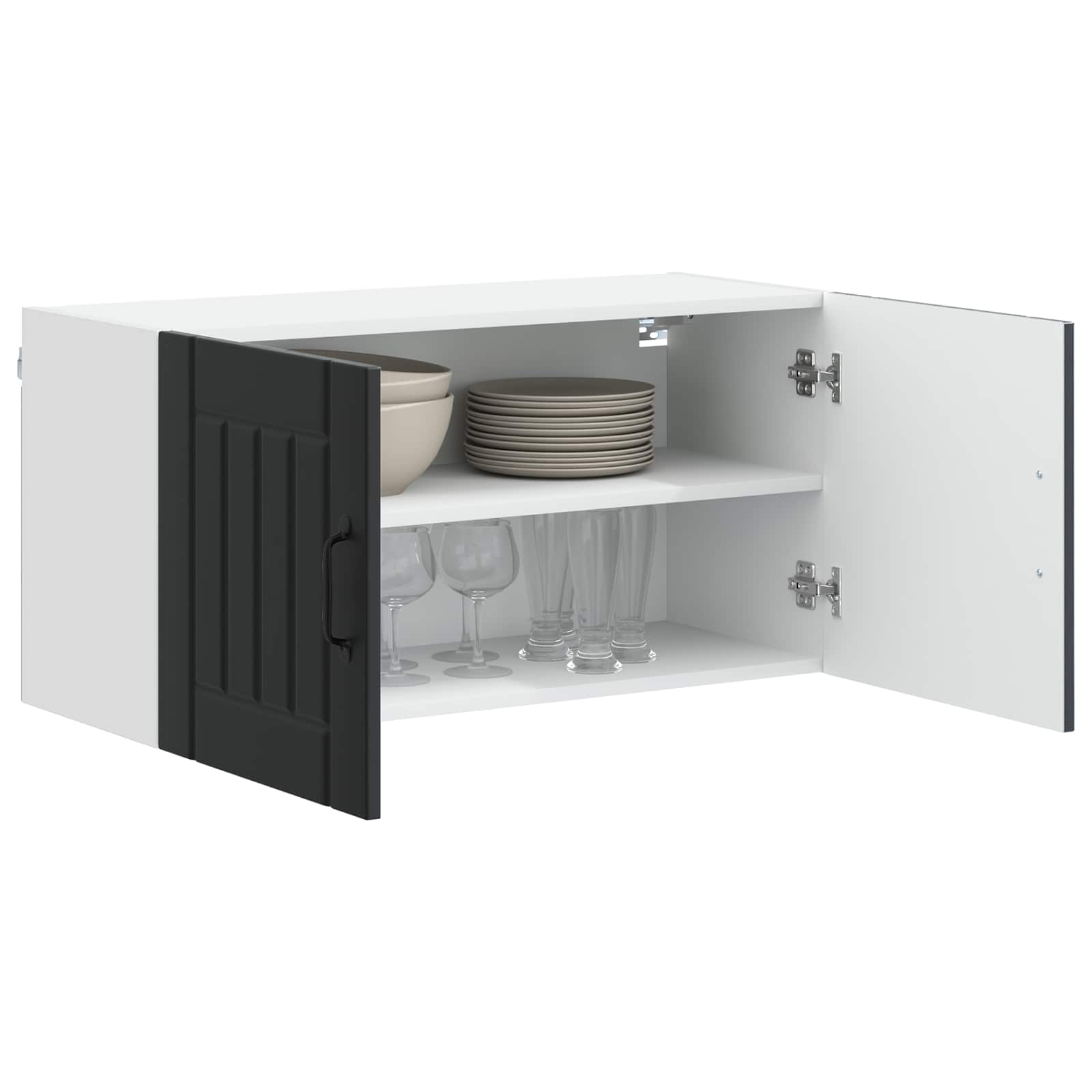 Wandschrank LUCCA Schwarz 80 x 31 x 40 cm Holzwerkstoff