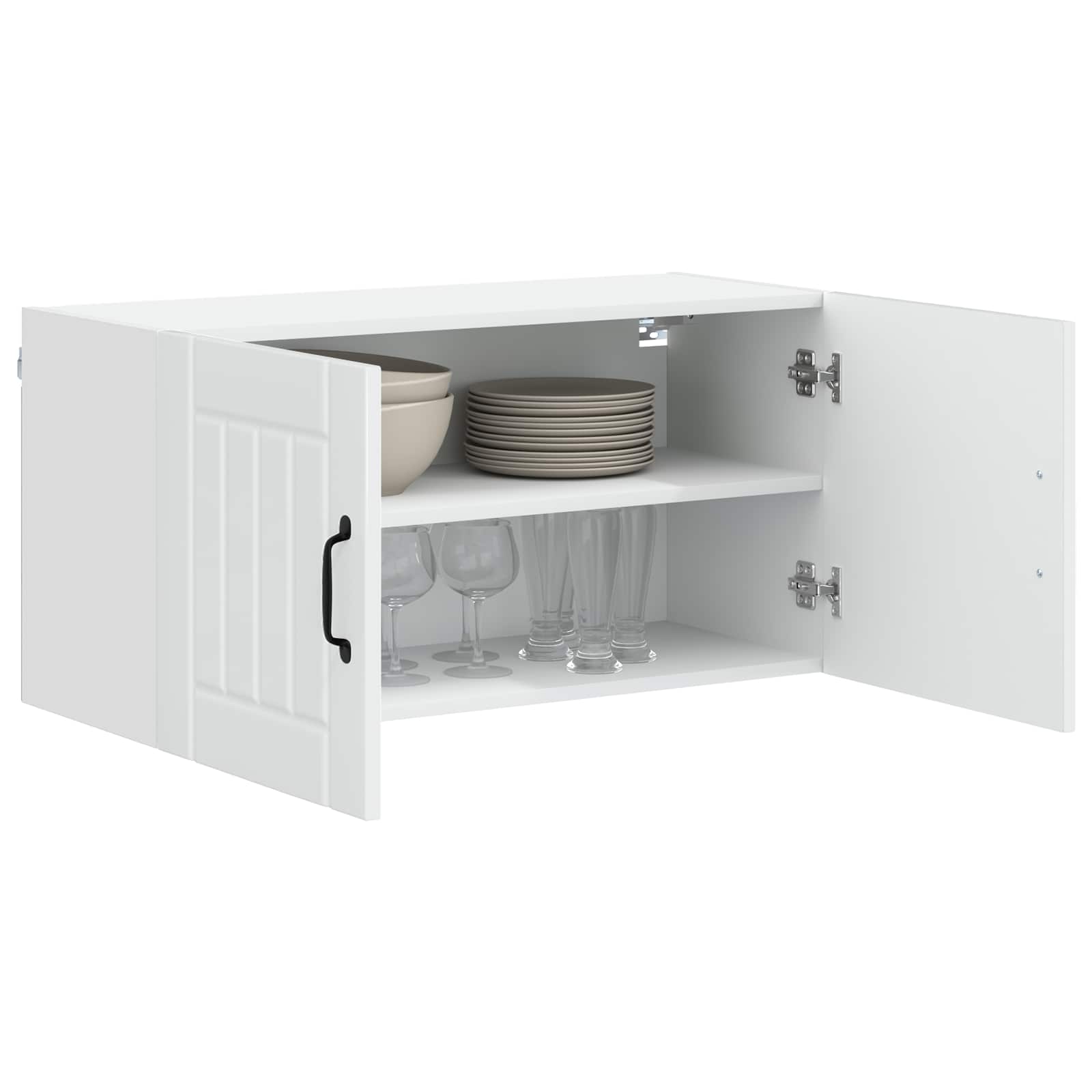 Wandschrank LUCCA Hochglanz Weiß 80 x 31 x 40 cm Holzwerkstoff