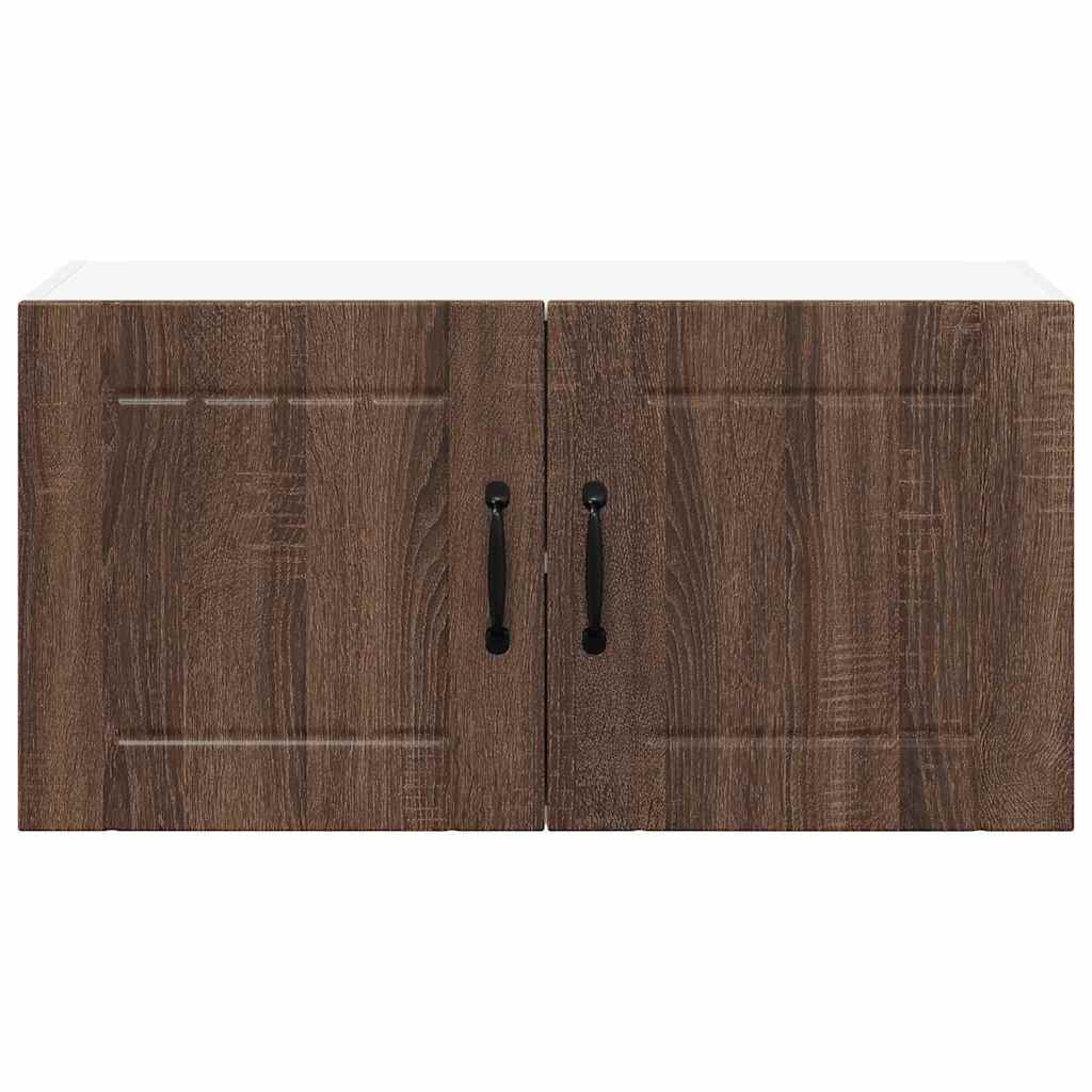 Küchenhängeschrank mit Regal Braun Eichen-Optik 80 x 31 x 40 cm