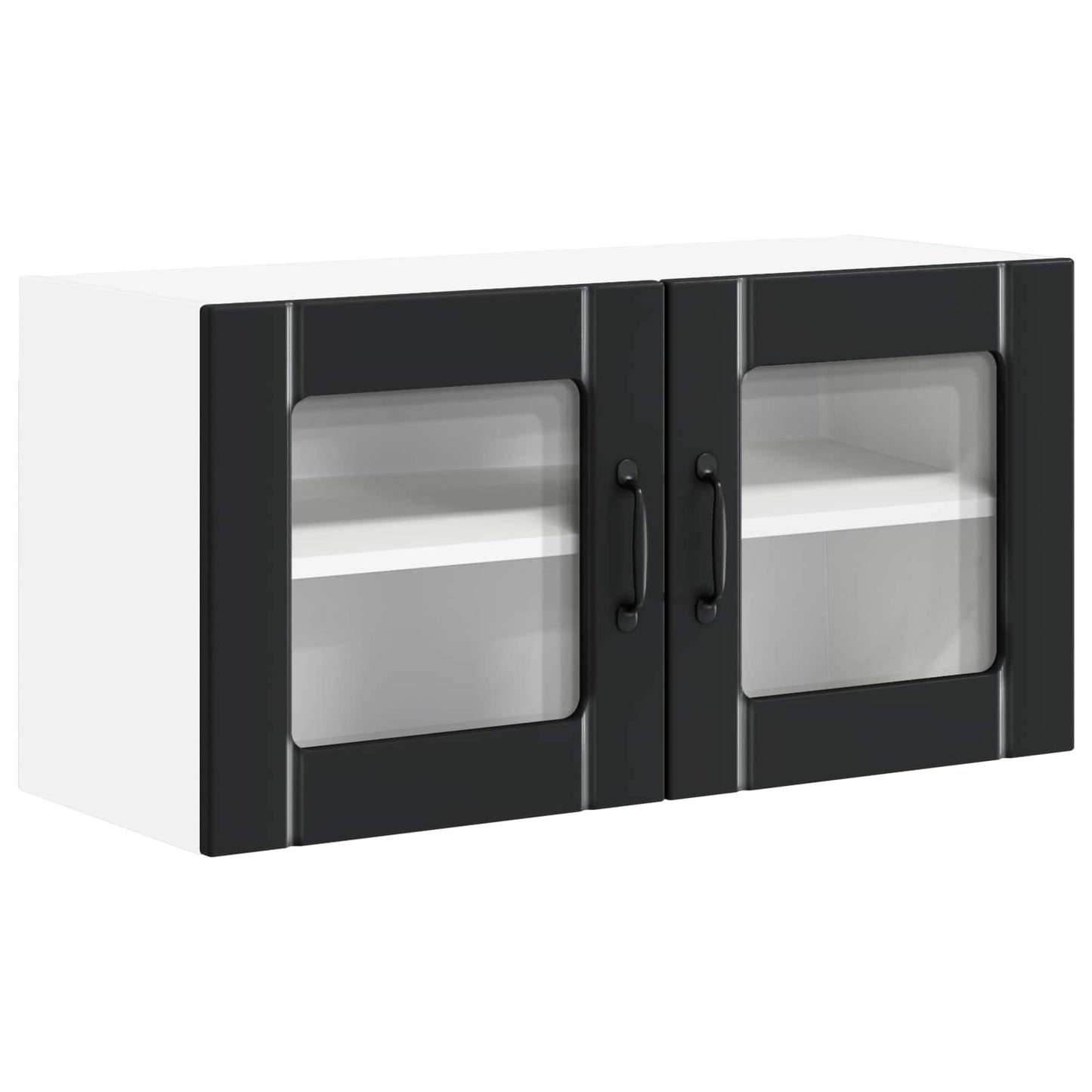 Wandglas-Schrank LUCCA Schwarz 80 x 31 x 40 cm Holzwerkstoff