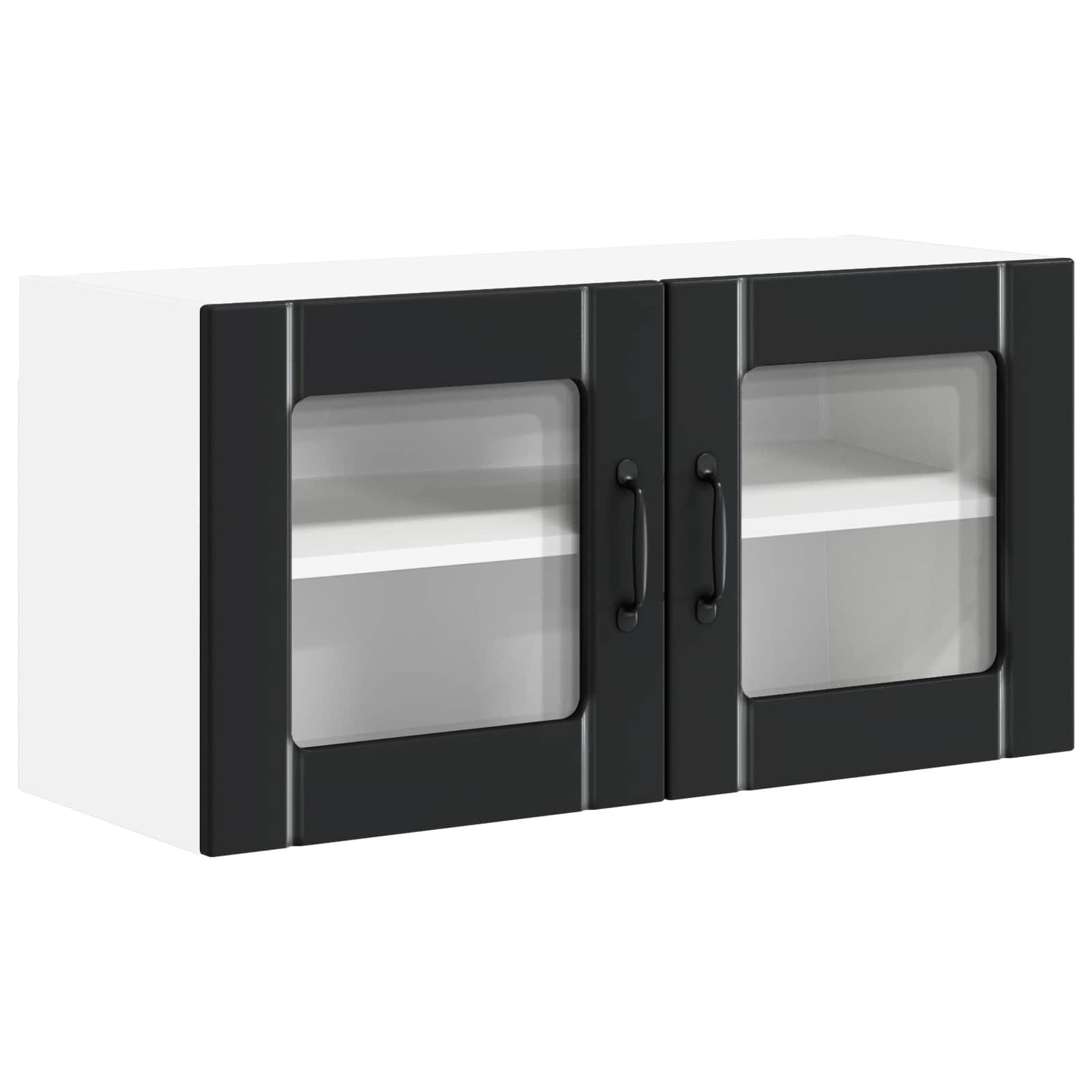 Wandglas-Schrank LUCCA Schwarz 80 x 31 x 40 cm Holzwerkstoff