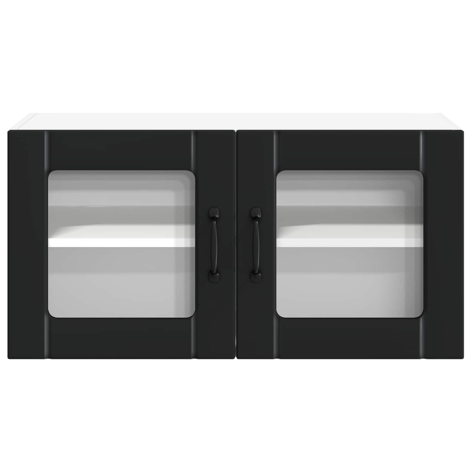 Wandglas-Schrank LUCCA Schwarz 80 x 31 x 40 cm Holzwerkstoff