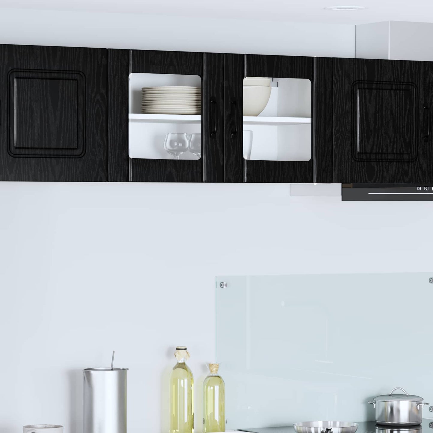 Wandglas-Schrank LUCCA Schwarze Eiche 80 x 31 x 40 cm