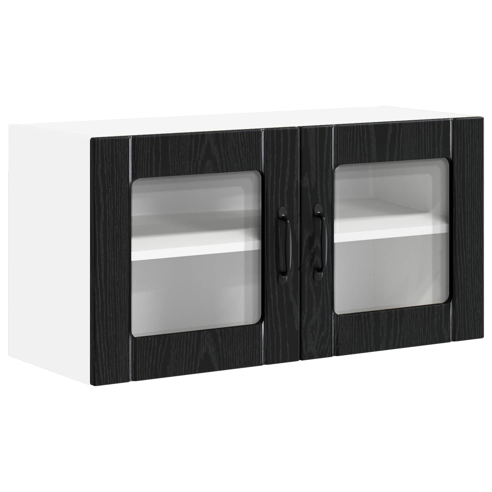 Wandglas-Schrank LUCCA Schwarze Eiche 80 x 31 x 40 cm