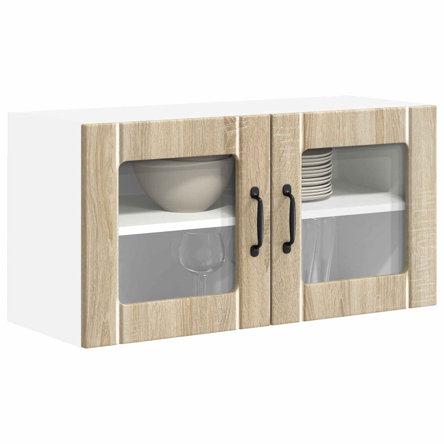 Wandglas-Schrank LUCCA Sonoma-Eiche 80 x 31 x 40 cm