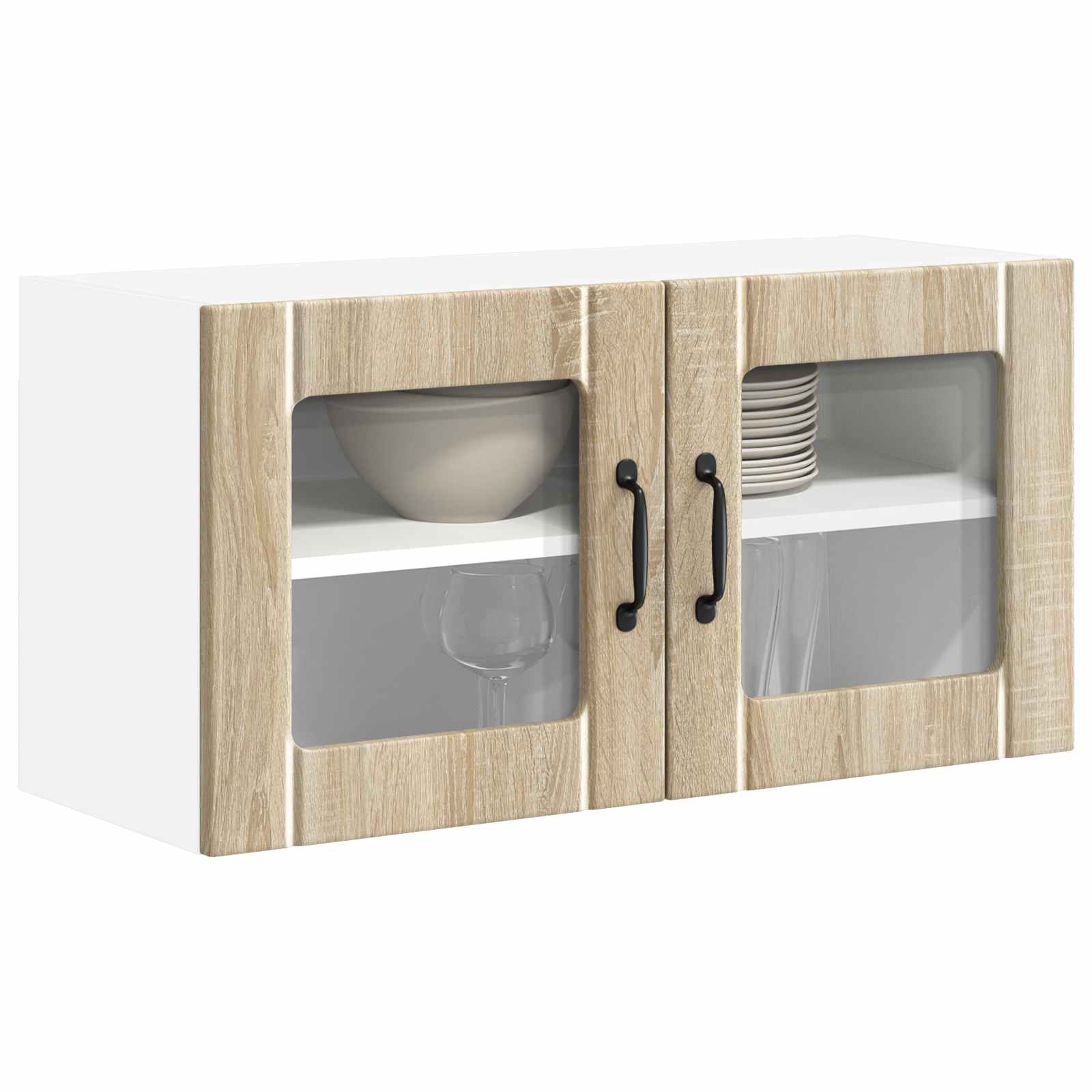 Wandglas-Schrank LUCCA Sonoma-Eiche 80 x 31 x 40 cm