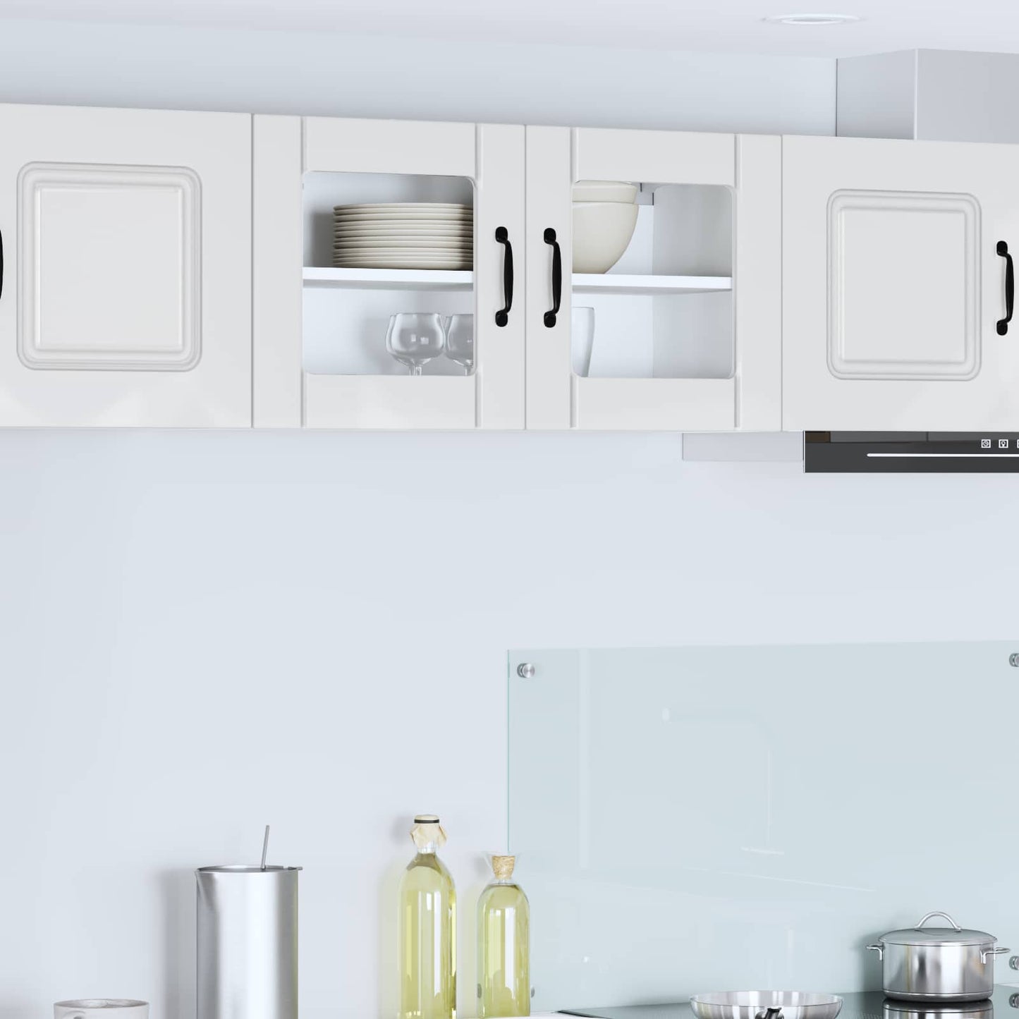Wandglas-Schrank LUCCA Hochglanz Weiß 80 x 31 x 40 cm