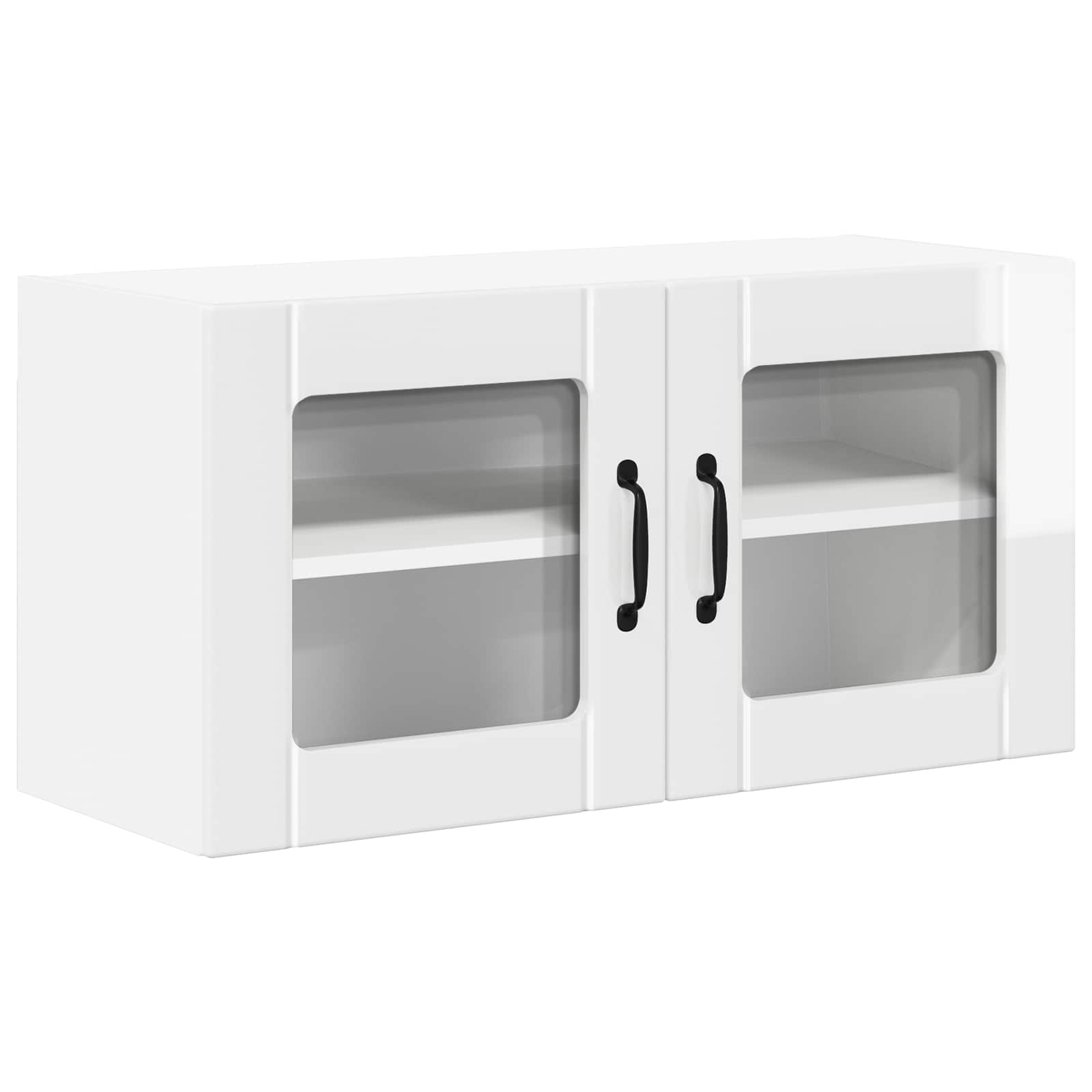 Wandglas-Schrank LUCCA Hochglanz Weiß 80 x 31 x 40 cm