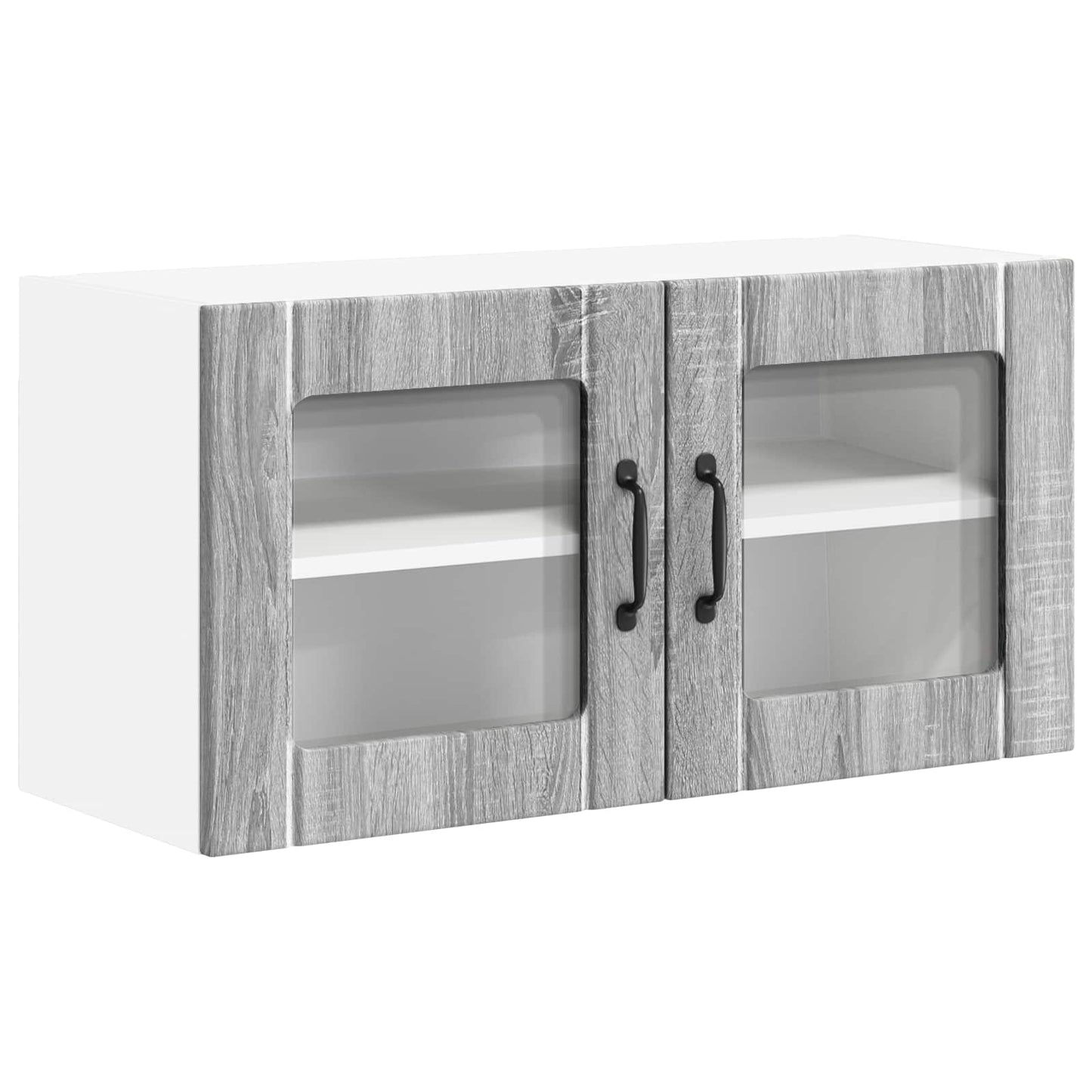 Wandglas-Schrank LUCCA Graues Sonoma 80 x 31 x 40 cm