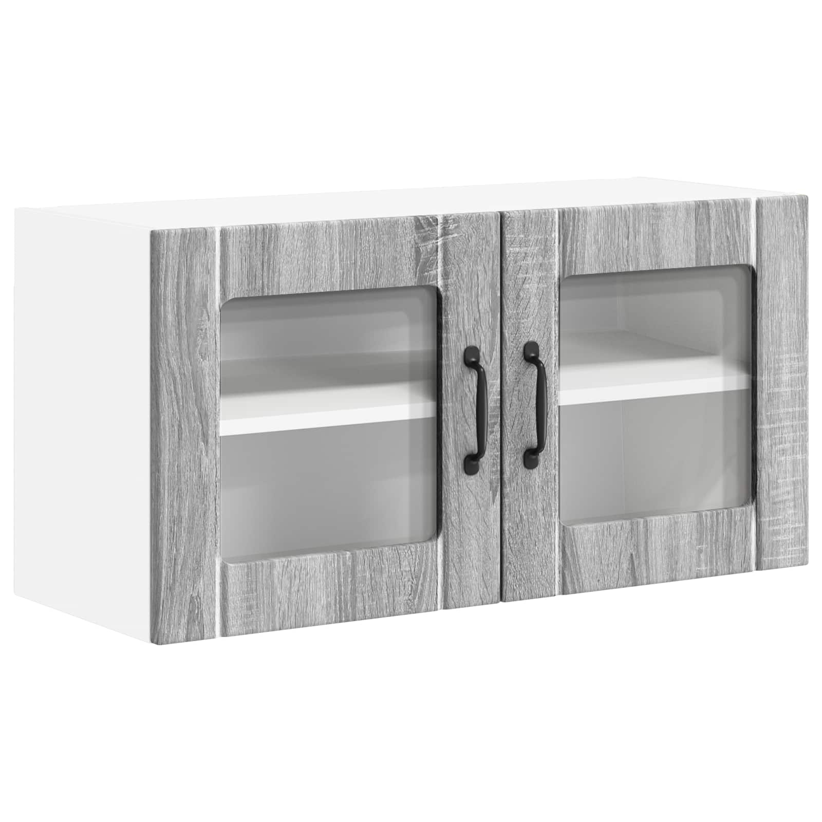 Wandglas-Schrank LUCCA Graues Sonoma 80 x 31 x 40 cm