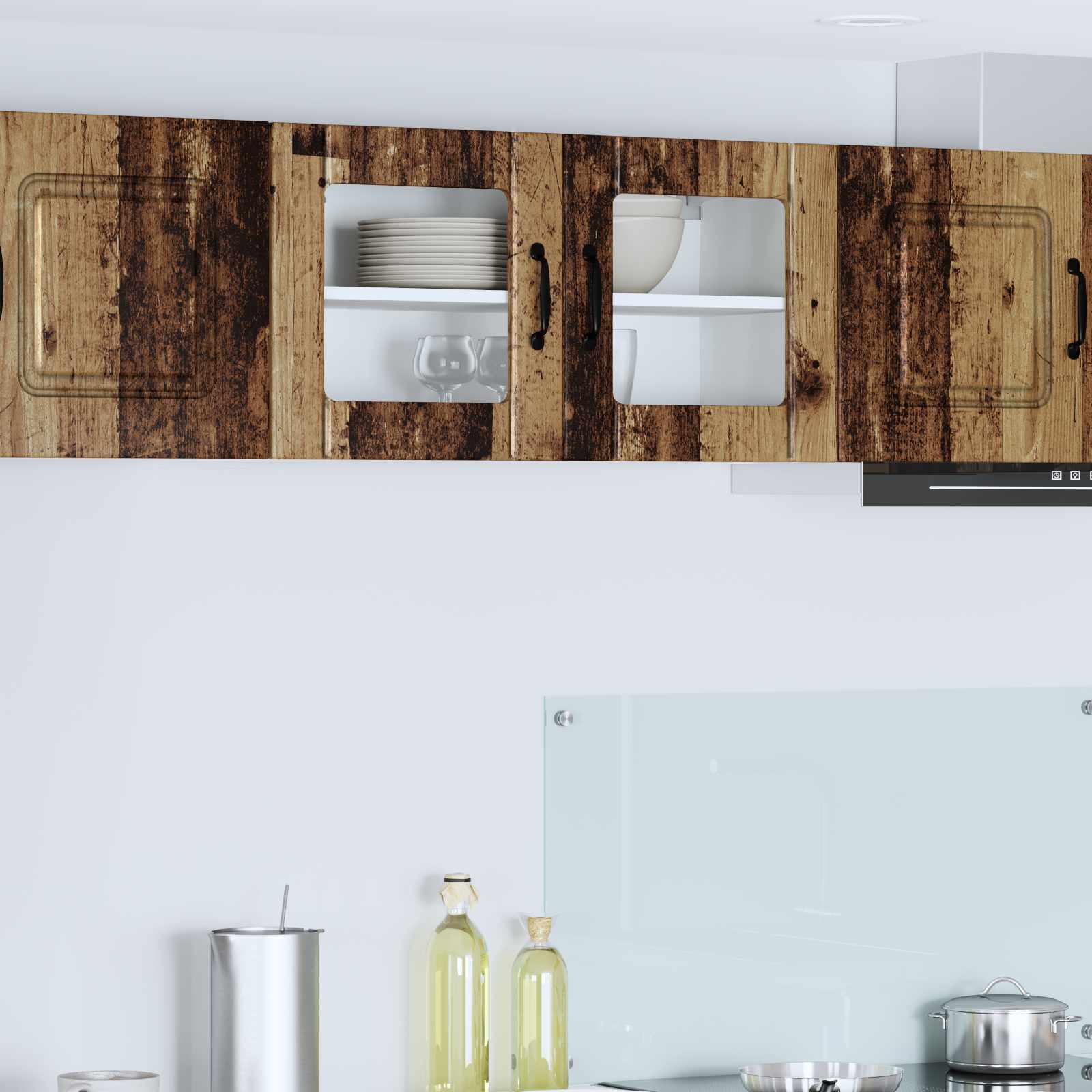 Wandglas-Schrank LUCCA Altholz 80 x 31 x 40 cm Holzwerkstoff