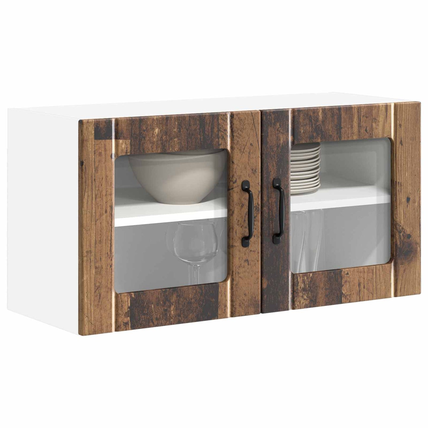 Wandglas-Schrank LUCCA Altholz 80 x 31 x 40 cm Holzwerkstoff