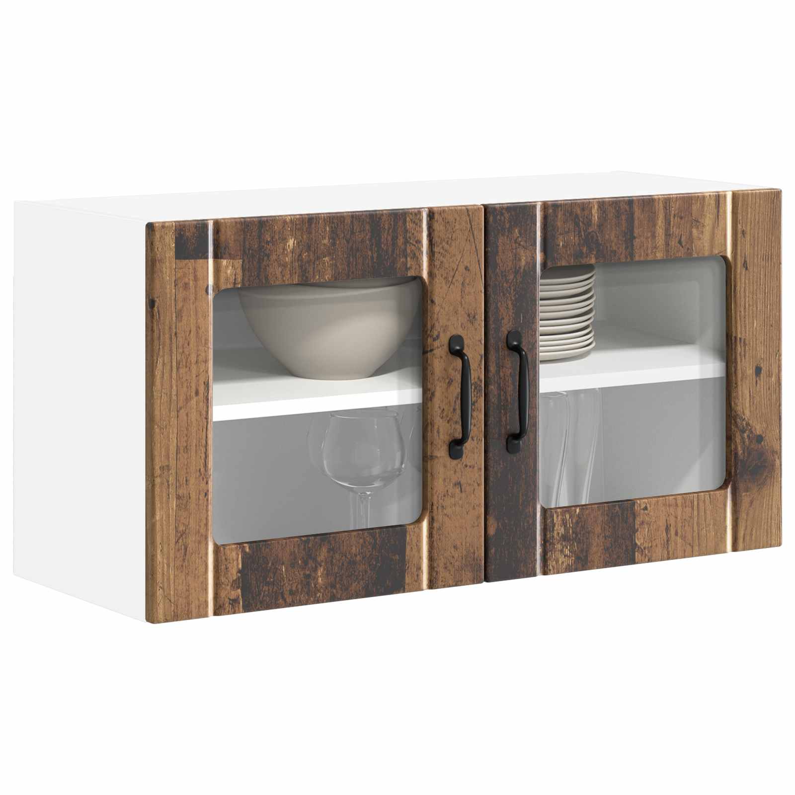 Wandglas-Schrank LUCCA Altholz 80 x 31 x 40 cm Holzwerkstoff