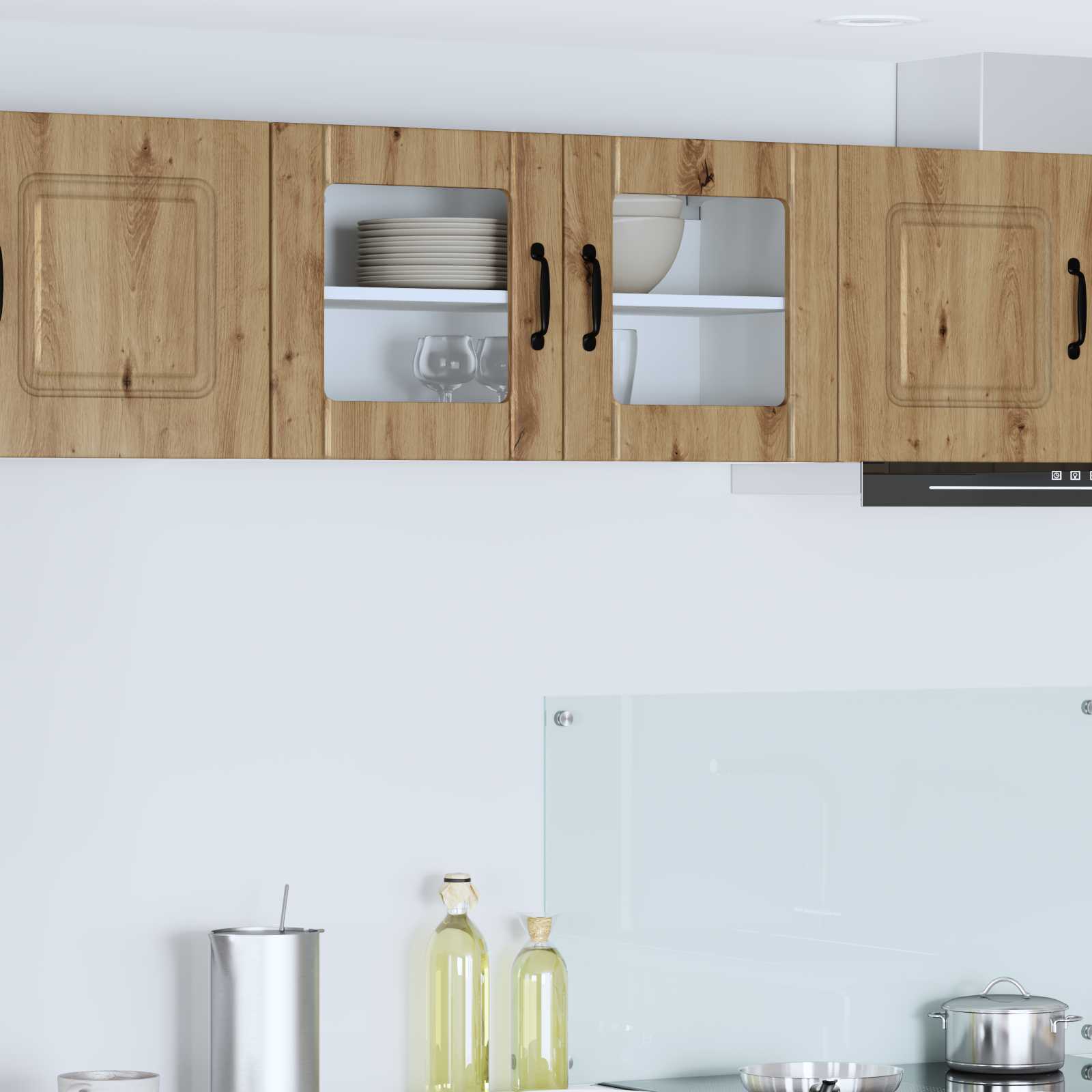 Wandglas-Schrank LUCCA Artisan-Eiche 80 x 31 x 40 cm