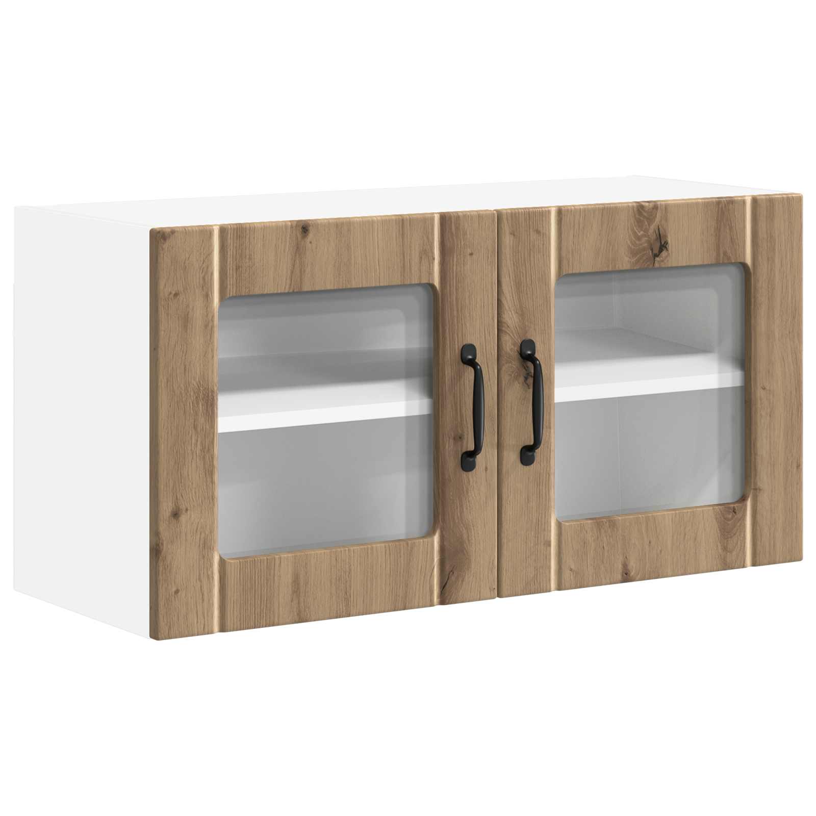 Wandglas-Schrank LUCCA Artisan-Eiche 80 x 31 x 40 cm