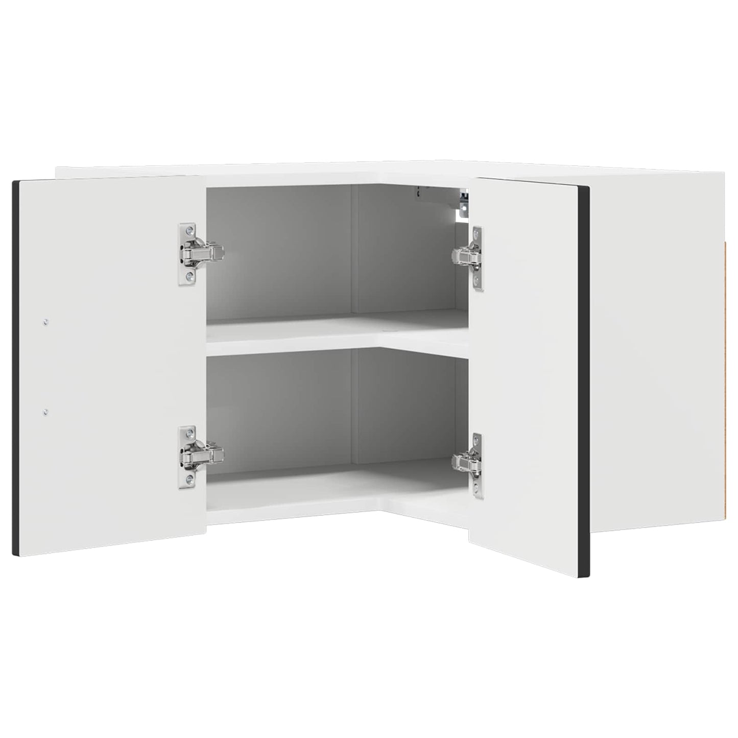 Wand-Eckschrank LUCCA Schwarz 57 x 57 x 40 cm Holzwerkstoff