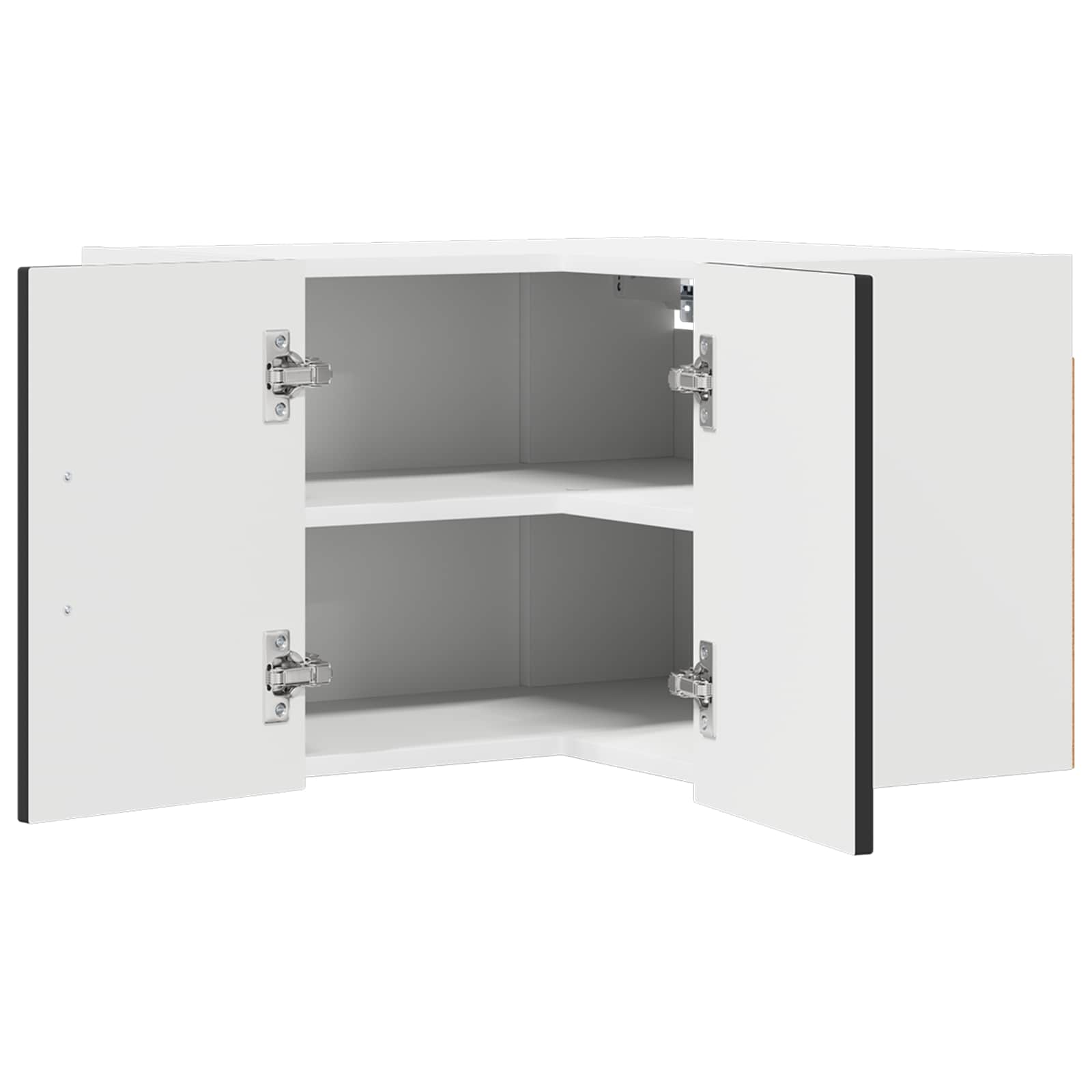 Wand-Eckschrank LUCCA Schwarz 57 x 57 x 40 cm Holzwerkstoff