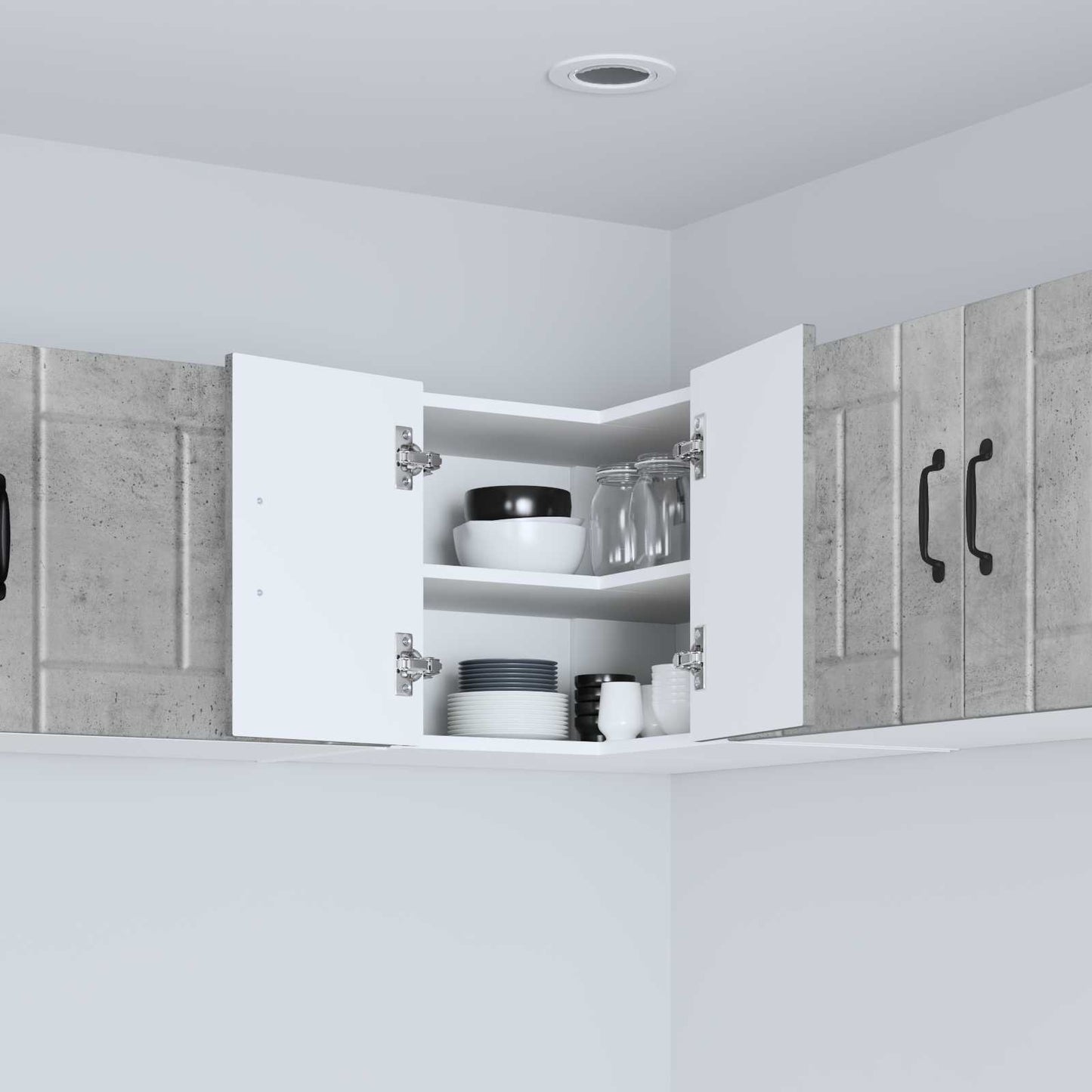 Wand-Eckschrank LUCCA Betongrau 57 x 57 x 40 cm Holzwerkstoff