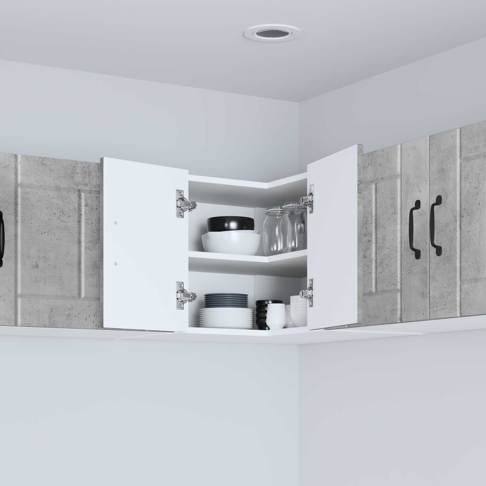 Wand-Eckschrank LUCCA Betongrau 57 x 57 x 40 cm Holzwerkstoff