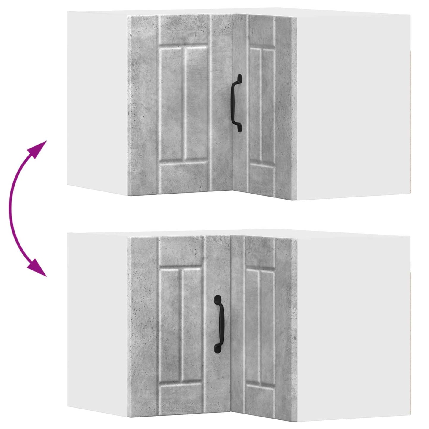 Wand-Eckschrank LUCCA Betongrau 57 x 57 x 40 cm Holzwerkstoff